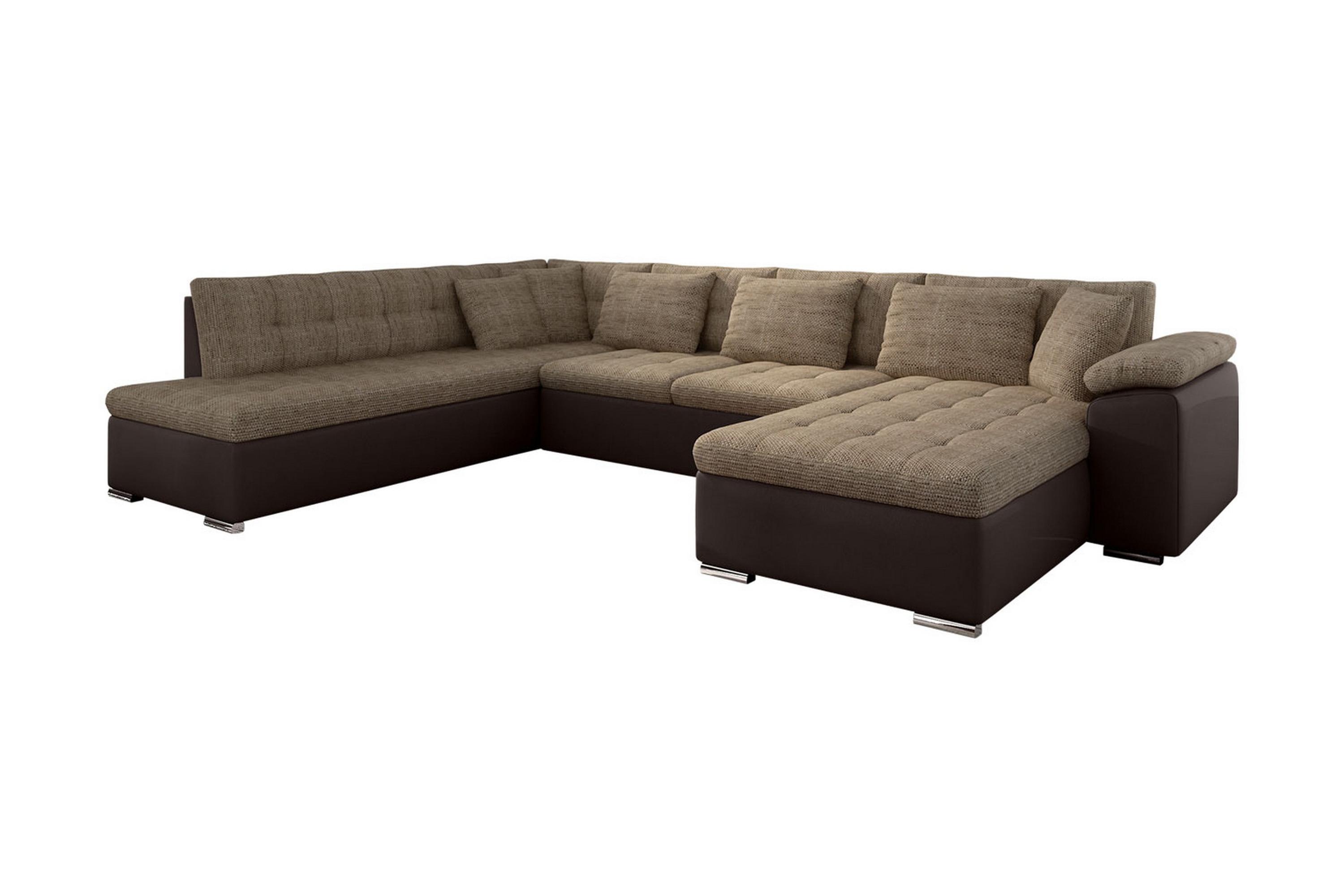 u-bäddsoffa sororia 350x205x76 cm divan höger - grå
