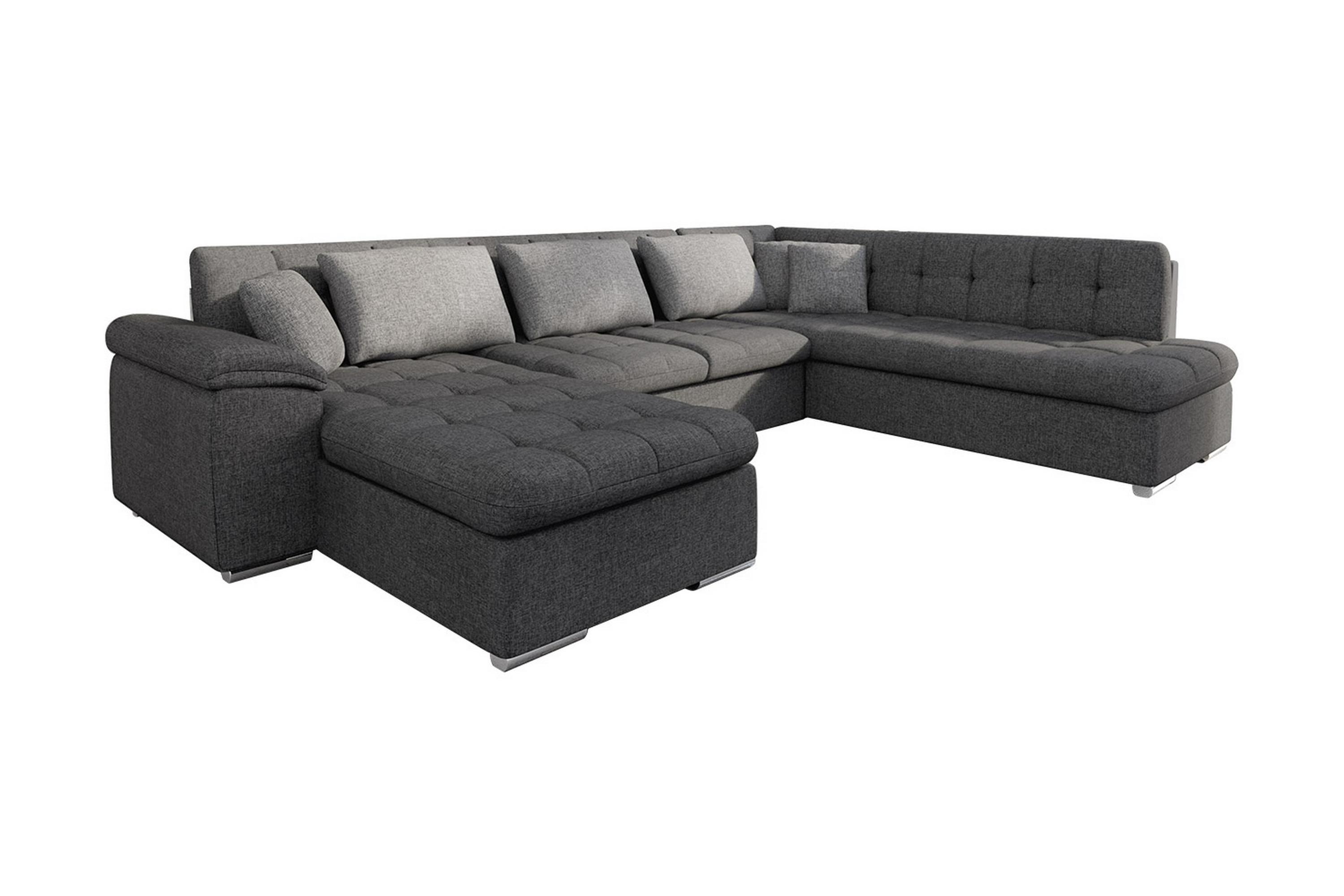 U-Bäddsoffa Sororia 350x205x76 cm Divan Vänster Grå