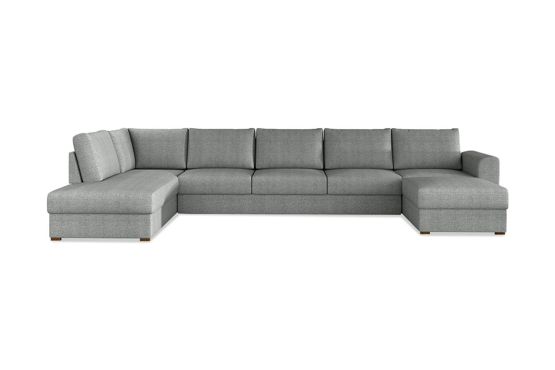 Wilma Bäddbar Längsbäddad Bäddsoffa 141x340 cm med Förvaring i Tyg - Grå