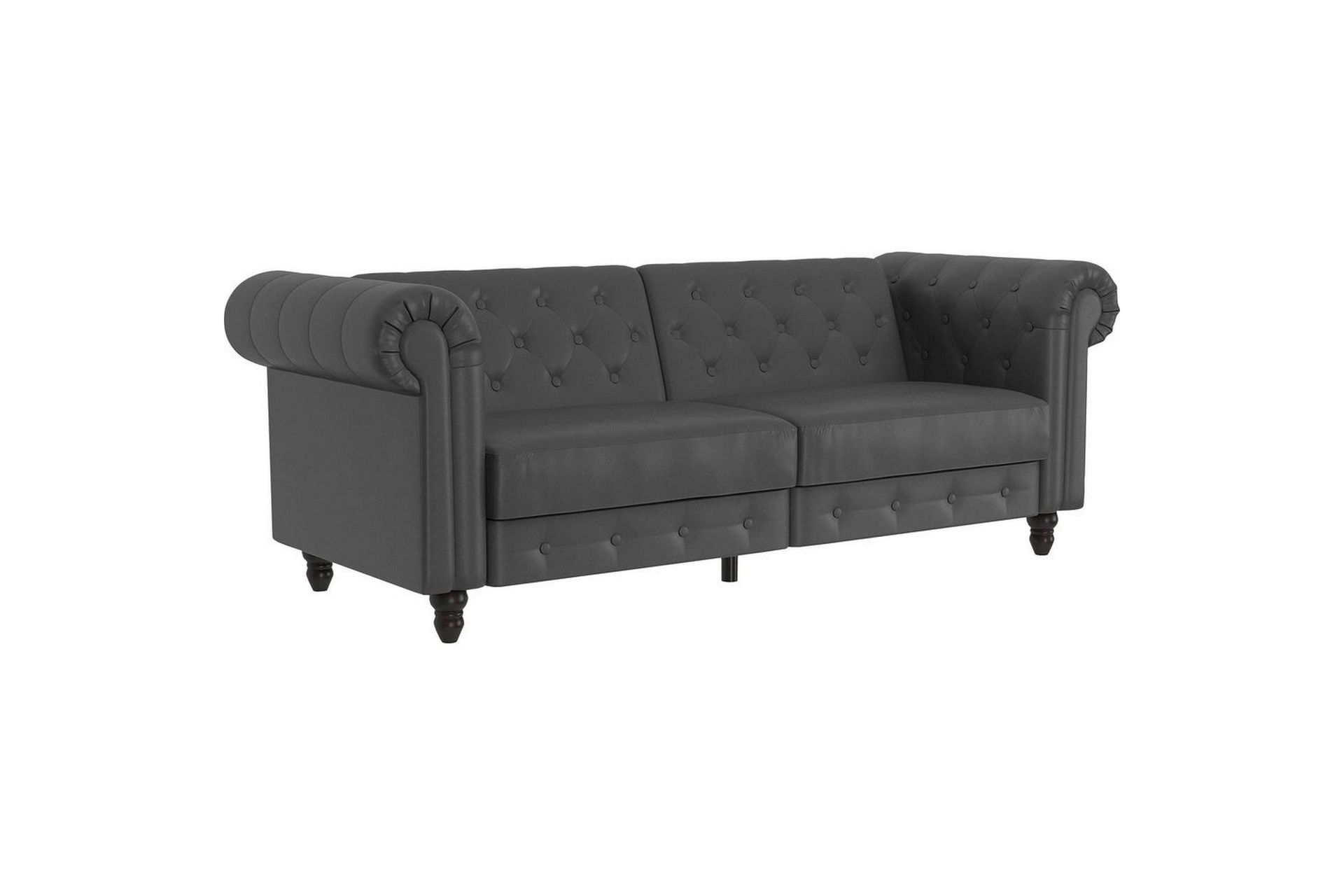 B&auml;ddsoffa Felix 236x87x83 cm, Gr&aring;, PU/tr&auml;/metall - 236x87x83 cm, Gr&aring;, PU/tr&auml;/metall