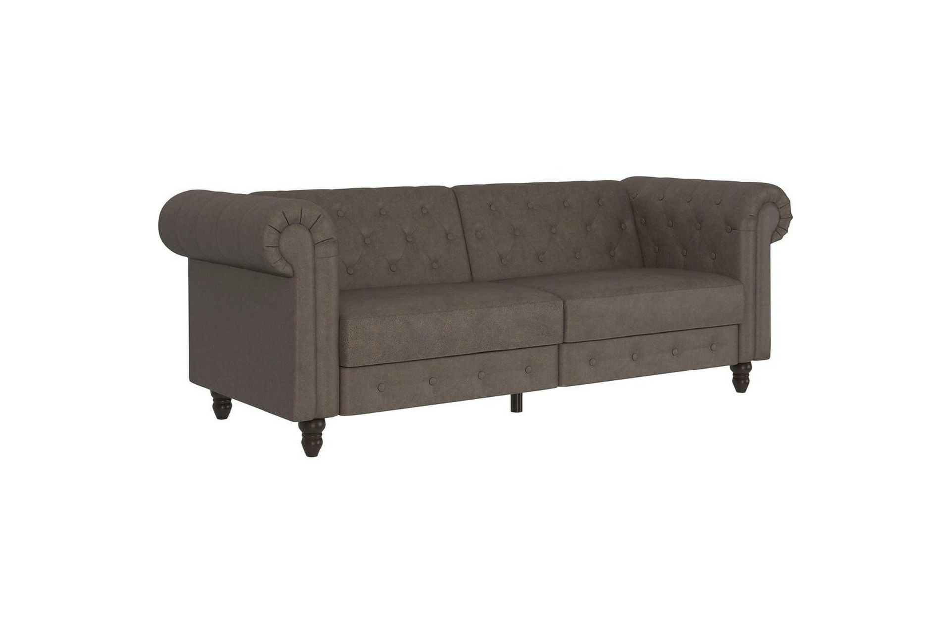 Bäddsoffa Felix 236x87x83 cm, Mörkbrun, Mikrofiber/Trä/Metall - 236x87x83 cm, Mörkbrun, Mikrofiber/Trä/Metall