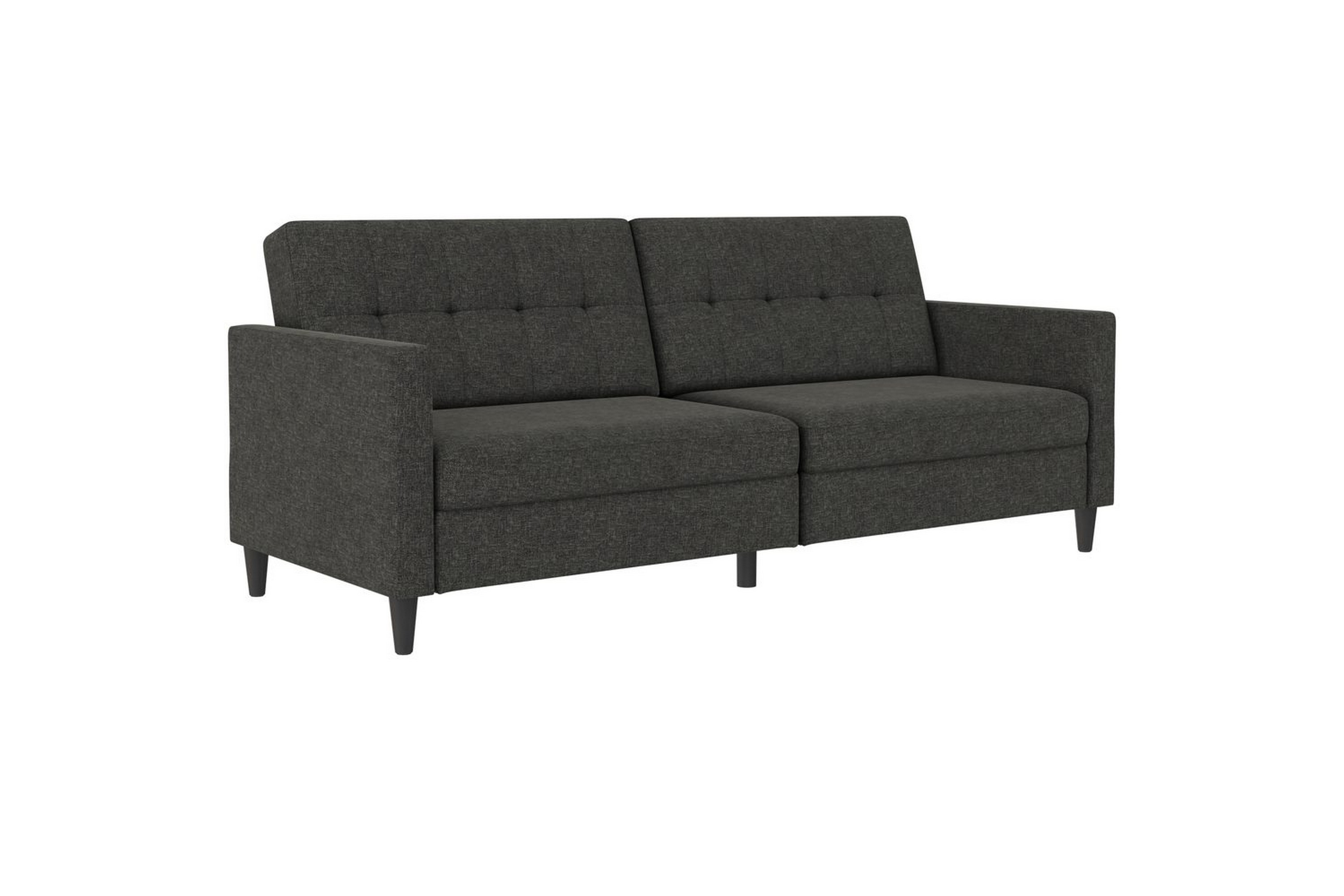 bäddsoffa hartford 203x83x82 cm, antracit, linnetyg utseende (100% polyester - 203x83x82 cm, antracit, linnetyg utseende (100% polyester