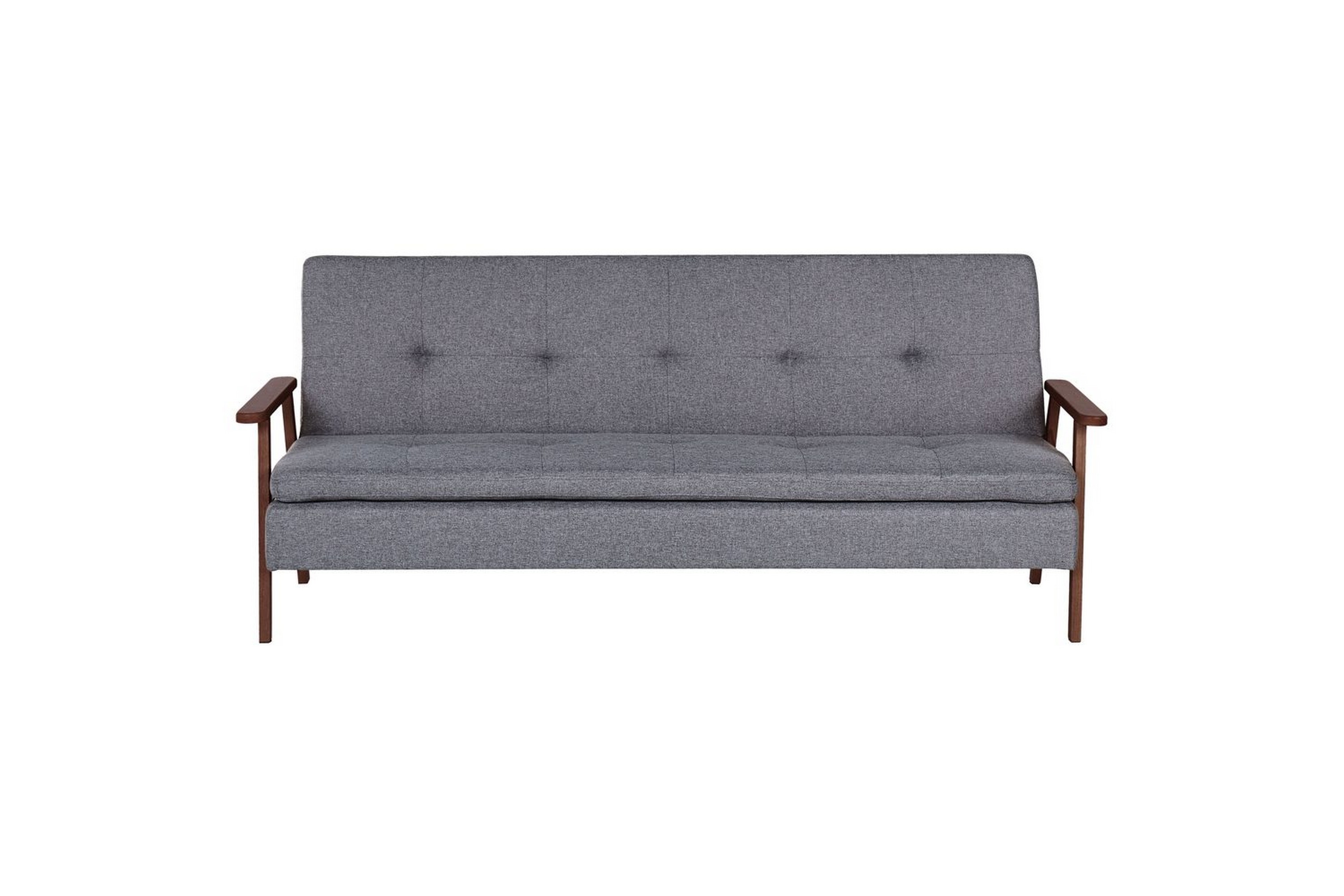 bäddsoffa tjorn - grå, mörkt trä, 185x110 cm