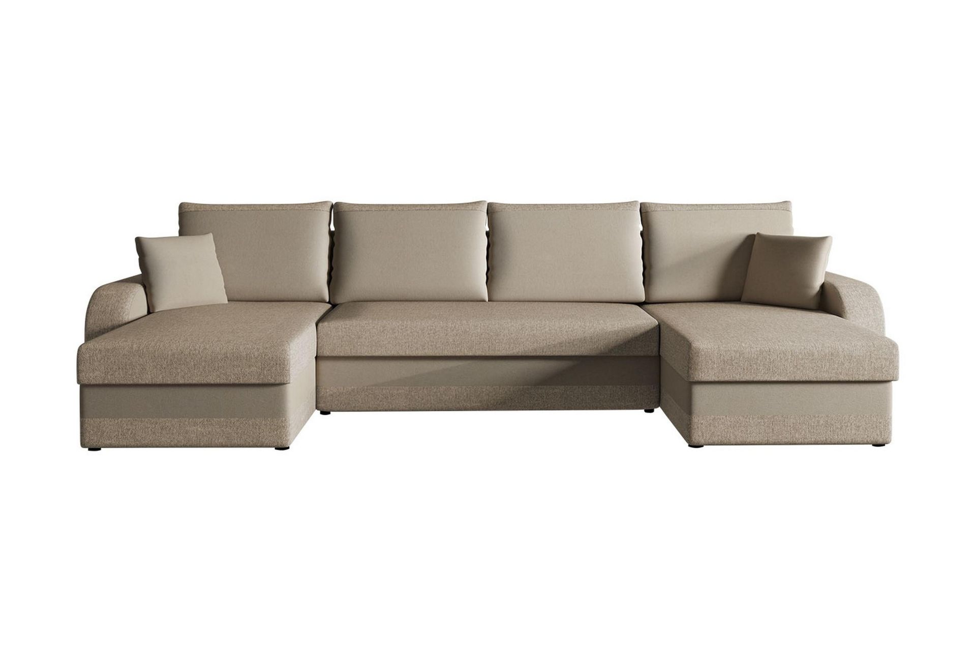Alvared 4-sits B&auml;ddsoffa med Dubbeldivan med F&ouml;rvaring - Sammet/Beige