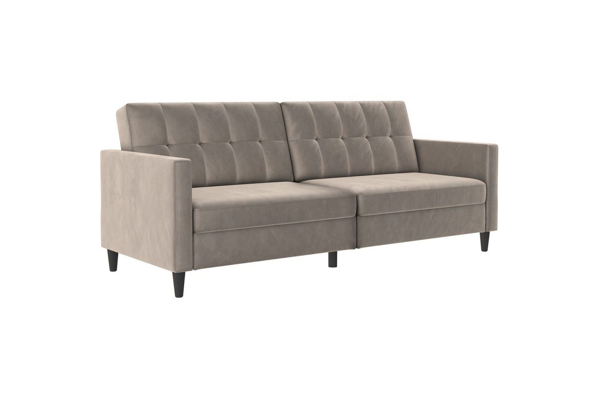 Bäddsoffa utan divan & schäslong Loft24 Bäddsoffa Hartford 203x83x82 cm, Taupe, Sammet Taupe -