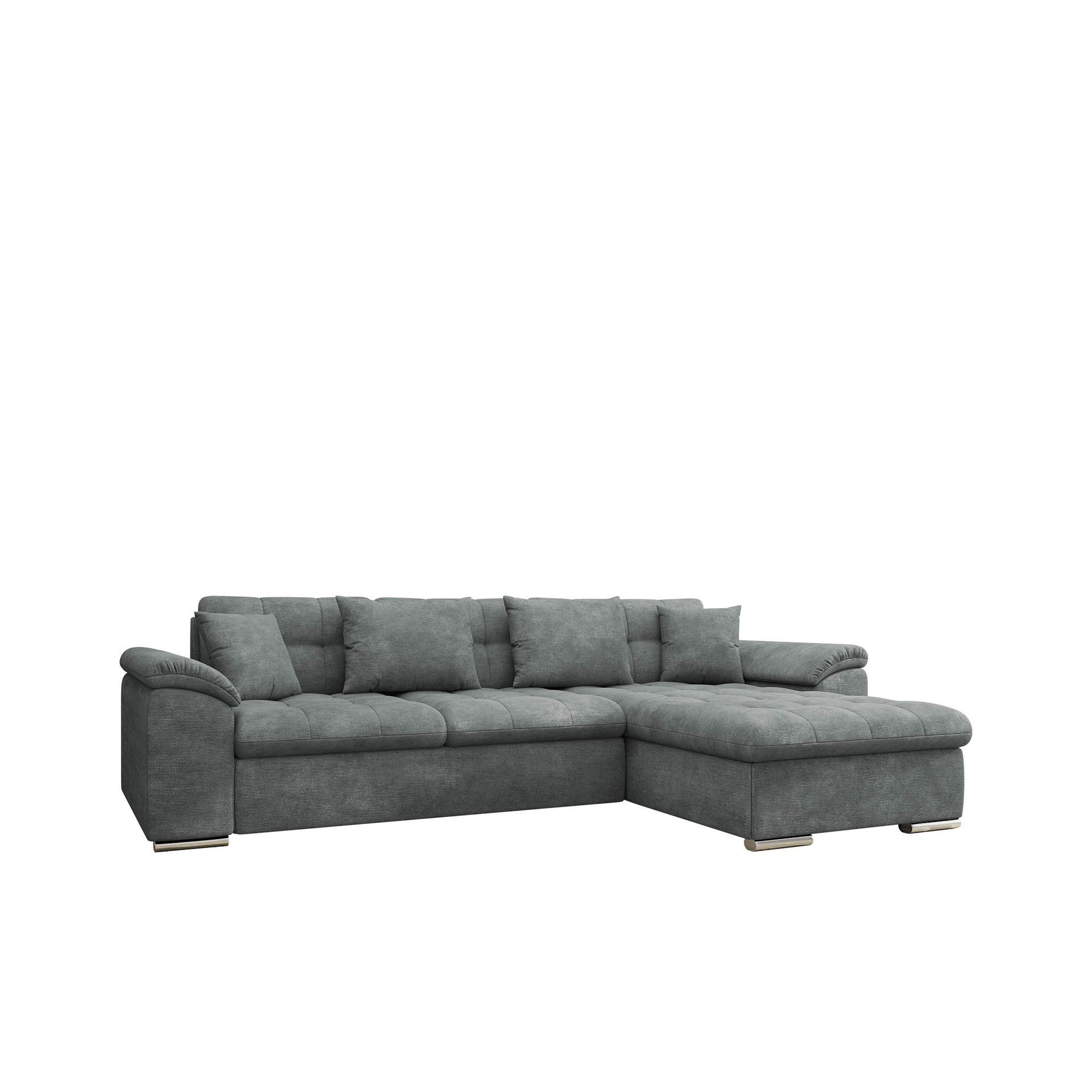Camior 4-sits B&auml;ddsoffa med divan H&ouml;gerv&auml;nd - M&ouml;rkgr&aring;