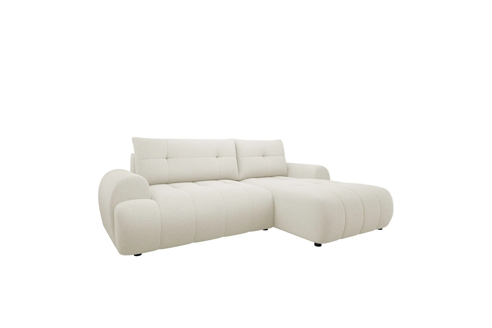 ceibo bäddsoffa med divan 3-sits i plysch - beige