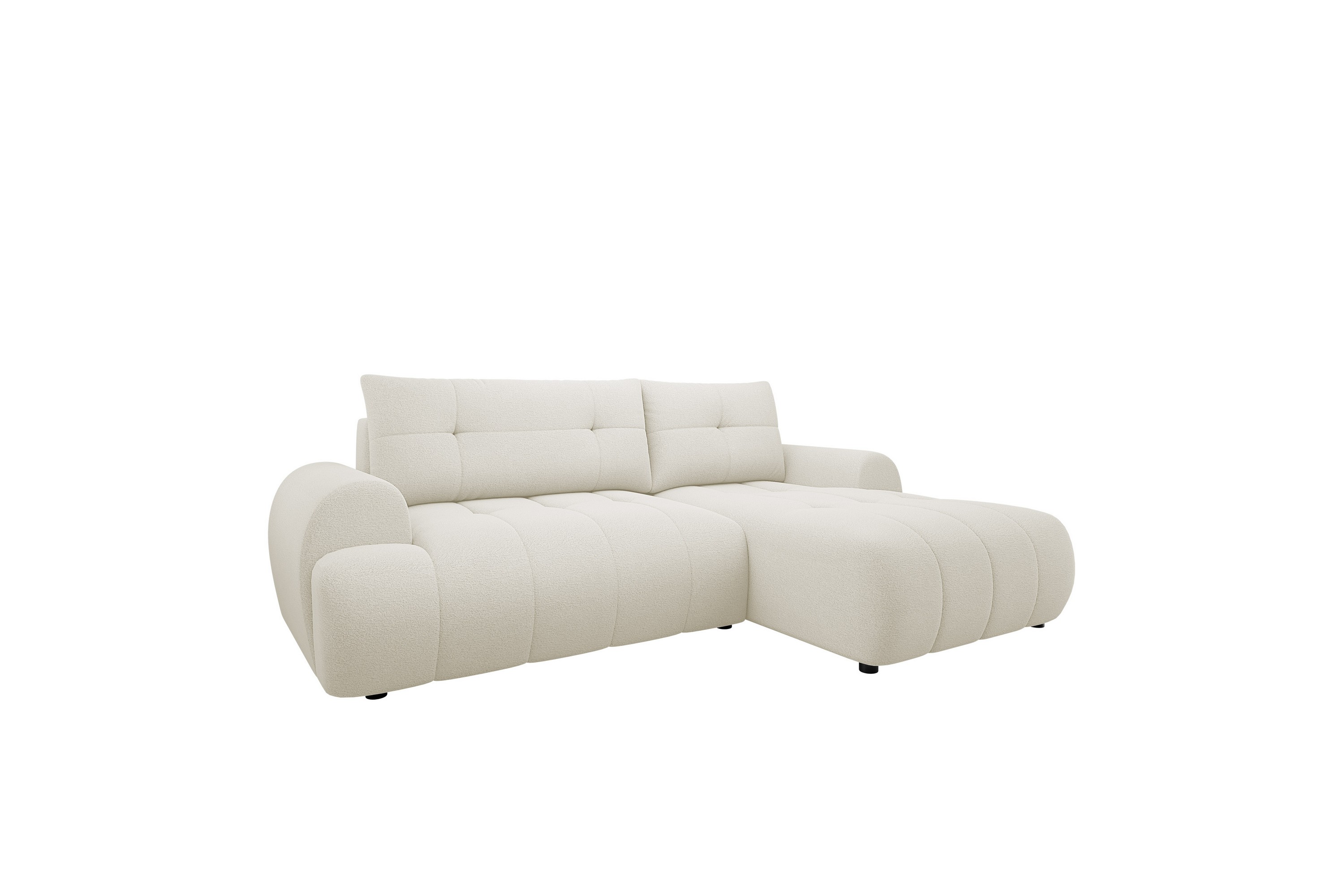 ceibo bäddsoffa med divan 3-sits i plysch - beige