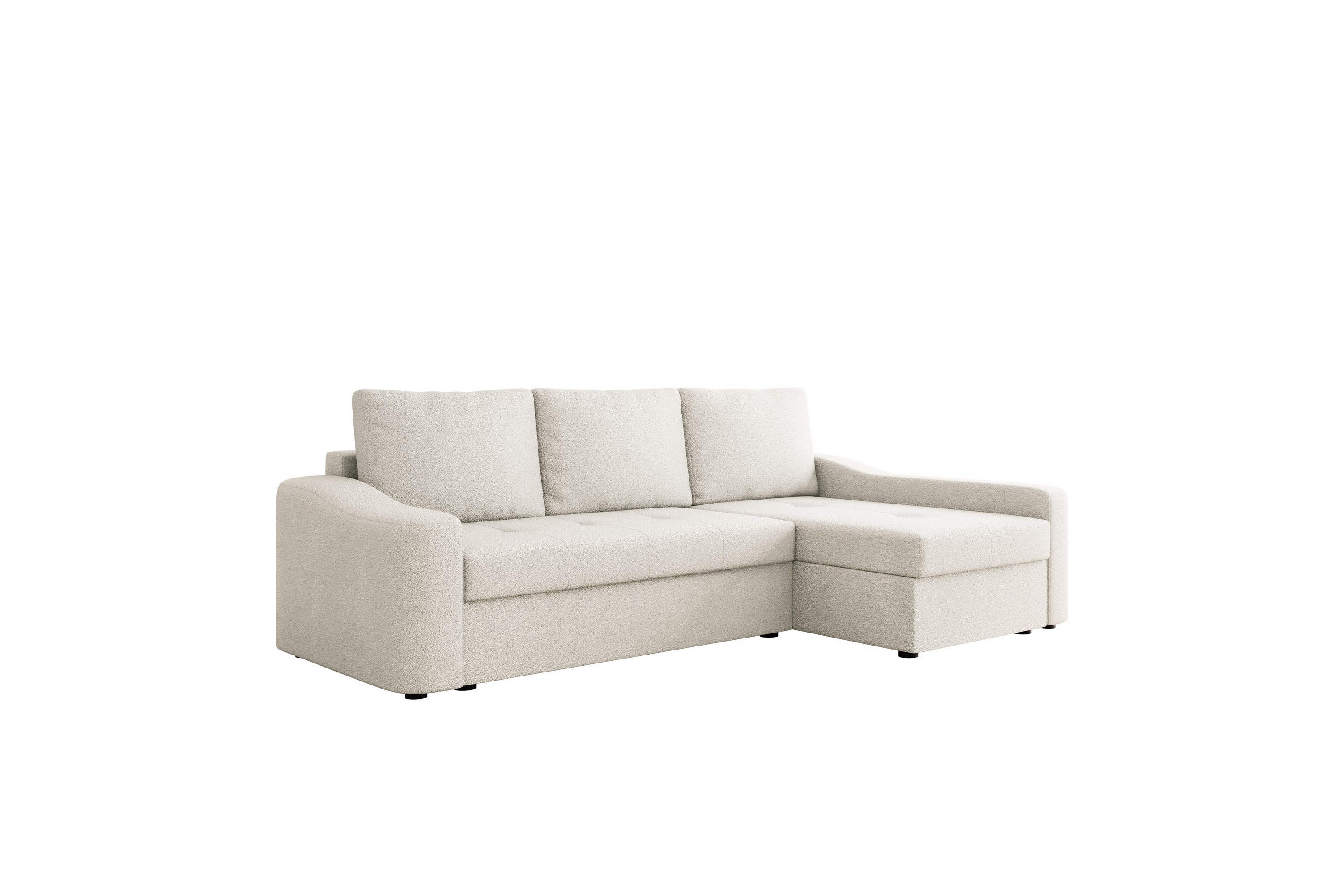 Chaman Bäddsoffa med Divan 3-sits i Plysch Beige