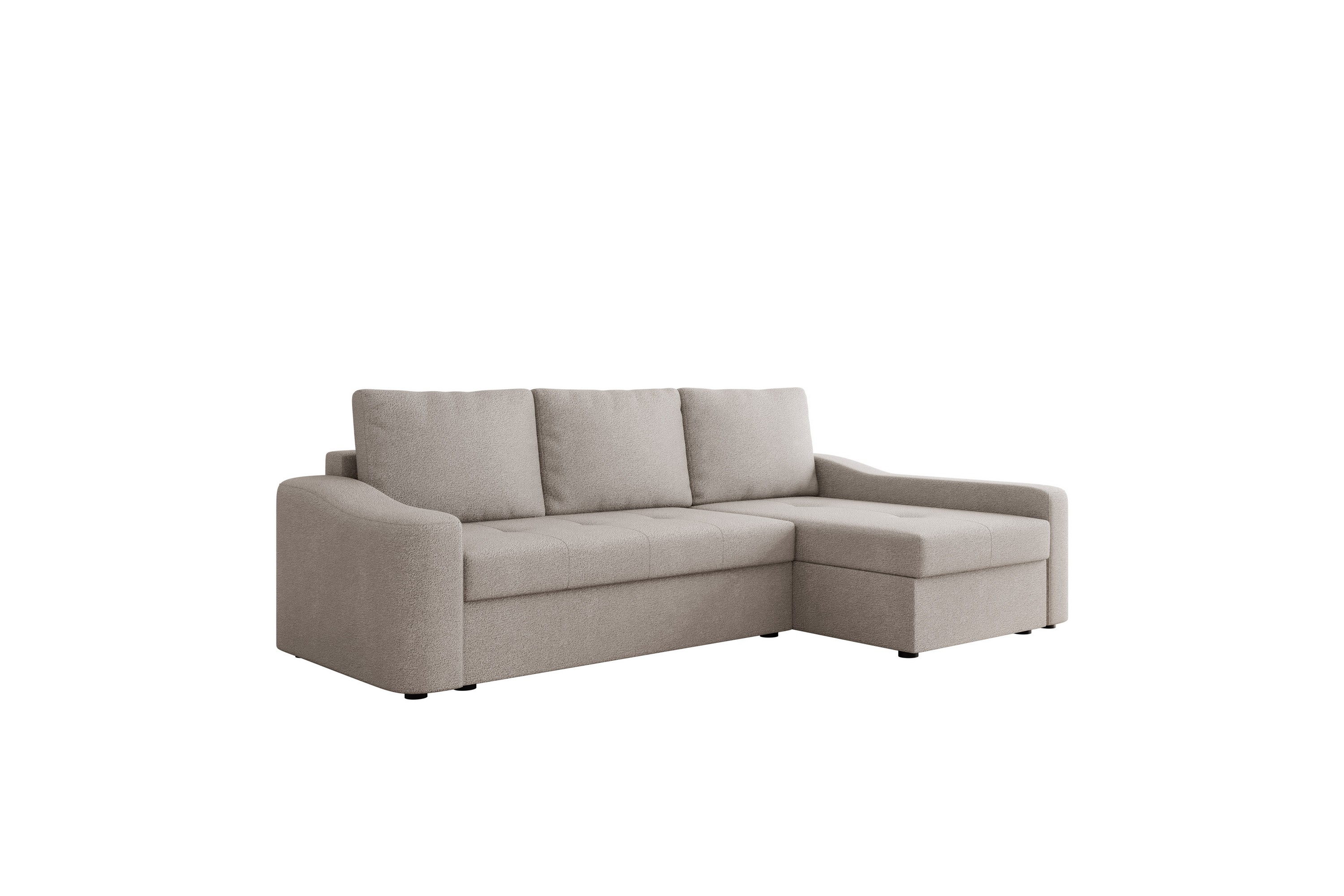Chaman Bäddsoffa med Divan 3-sits i Plysch Grå