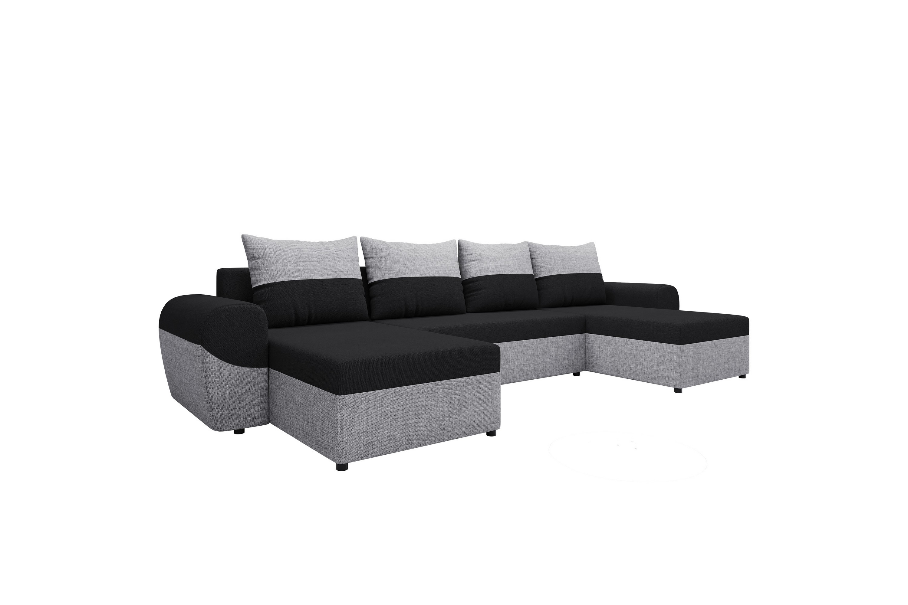 Chameli Bäddsoffa Dubbeldivan 4-sits LjusgråSvart
