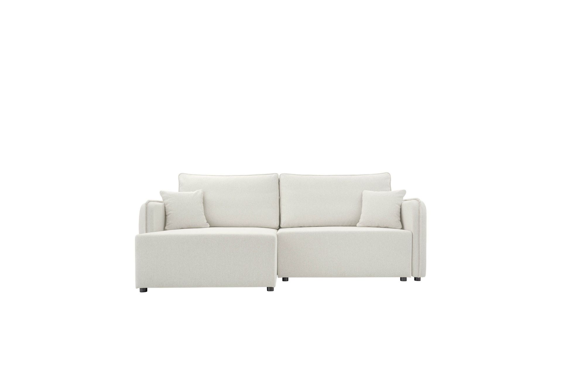 chandru bäddsoffa med divan 3-sits i plysch - beige