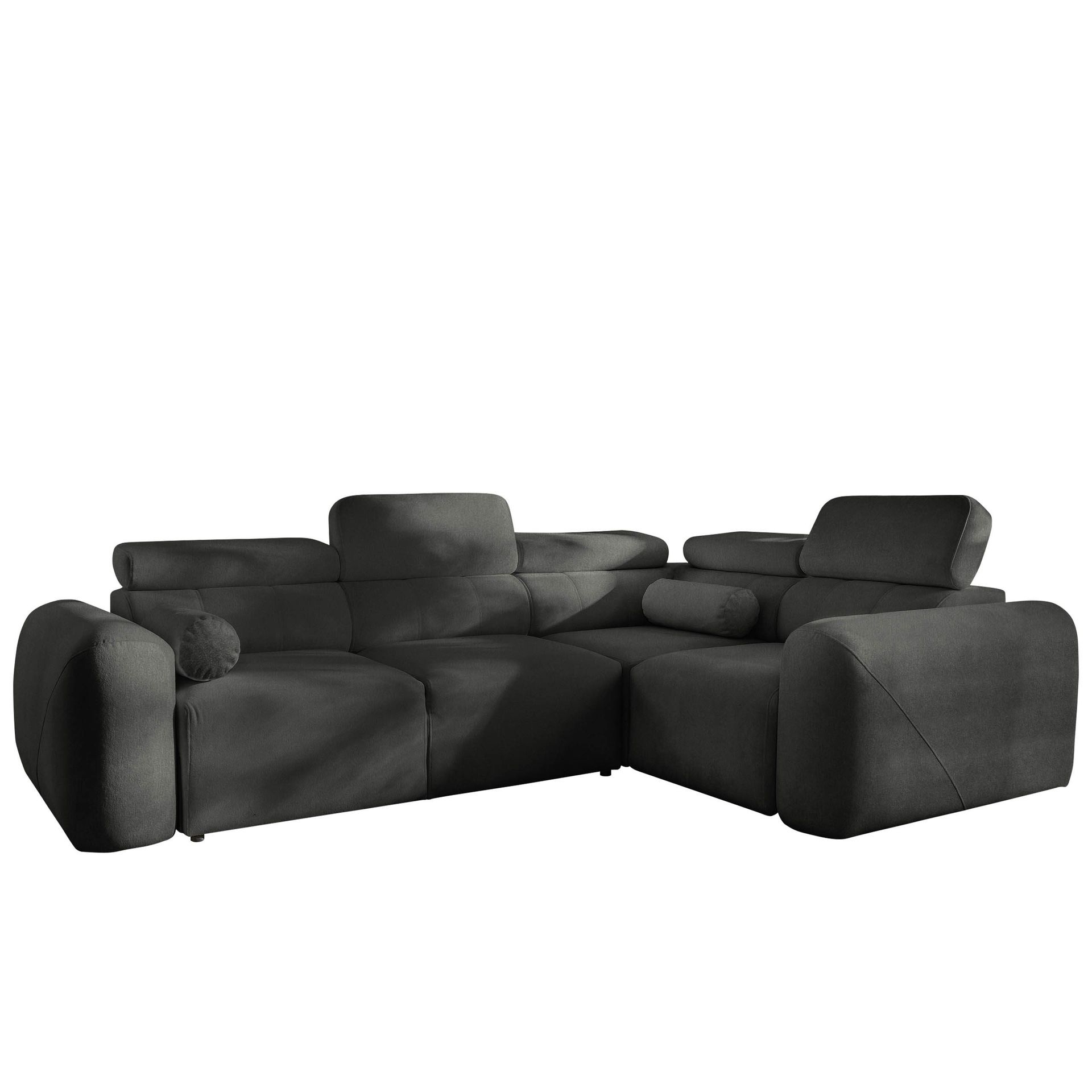 Clement 4-sits Hörnbäddsoffa Högervänd - svart
