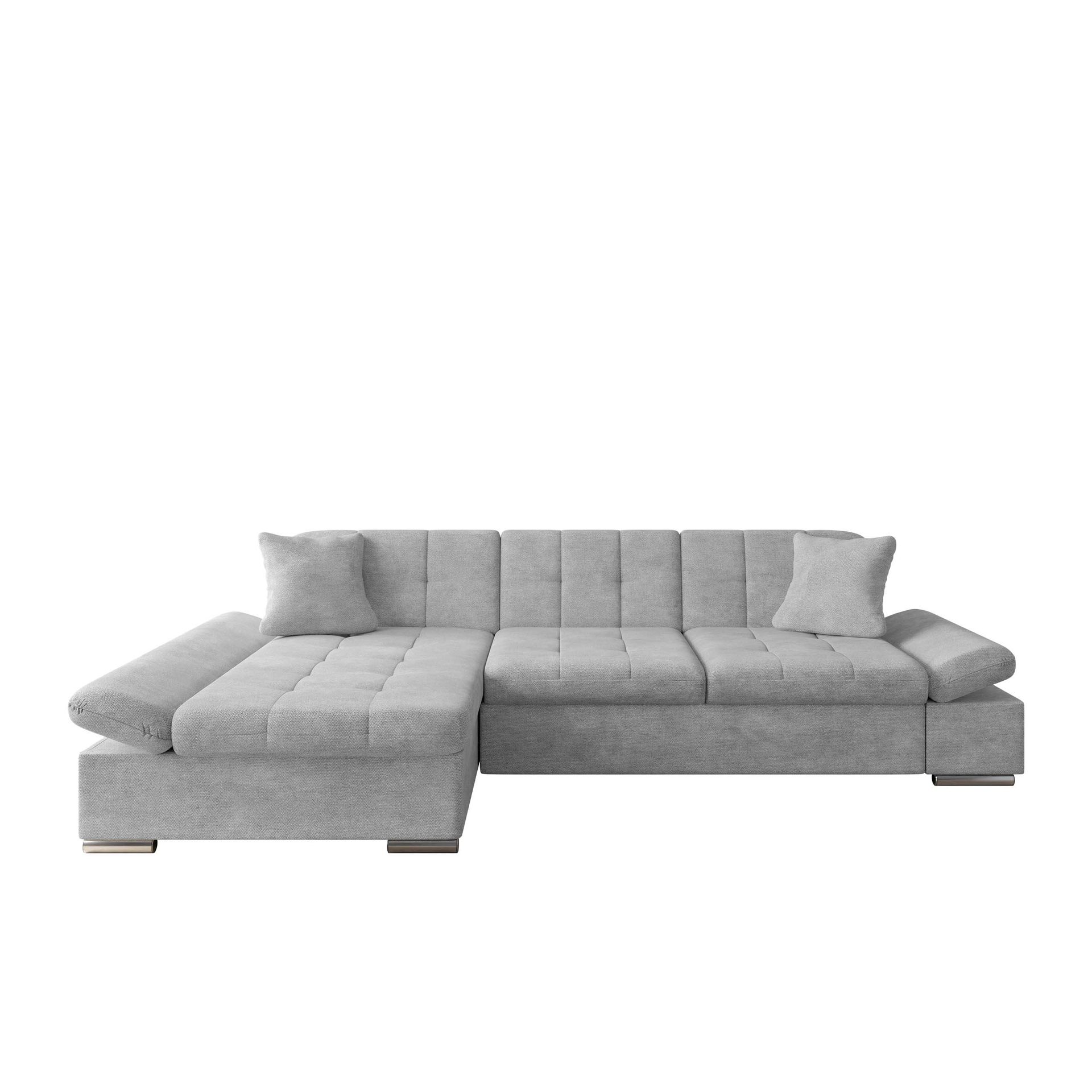 Djerra 3-sits B&auml;ddsoffa divan v&auml;nster med f&ouml;rvaring - Gr&aring;