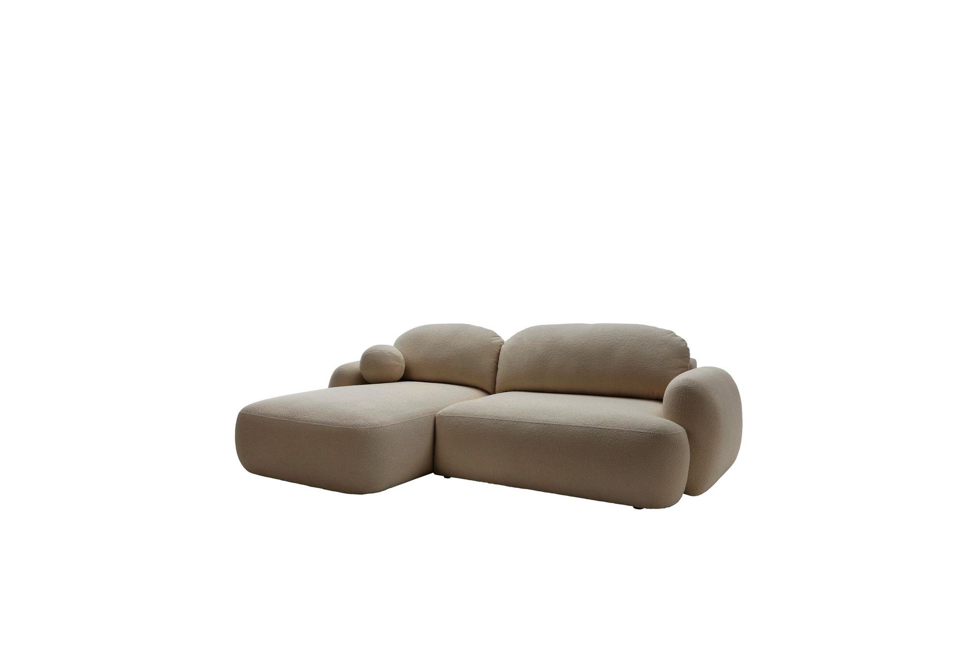 Efrem B&auml;ddsoffa med Divan 3-sits i Boucl&eacute; - Brun
