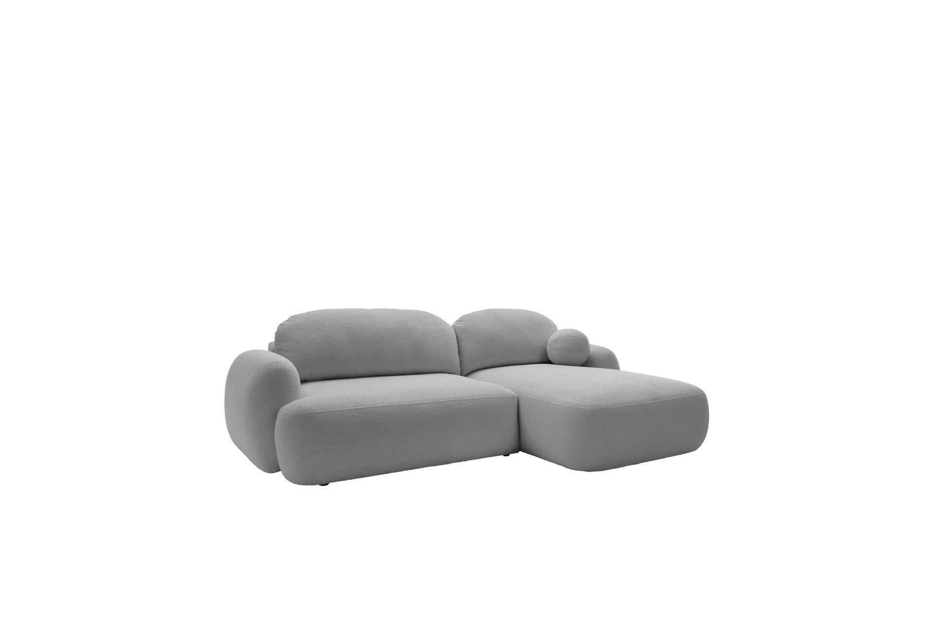 Efrem B&auml;ddsoffa med Divan 3-sits i Boucl&eacute; - Ljusgr&aring;