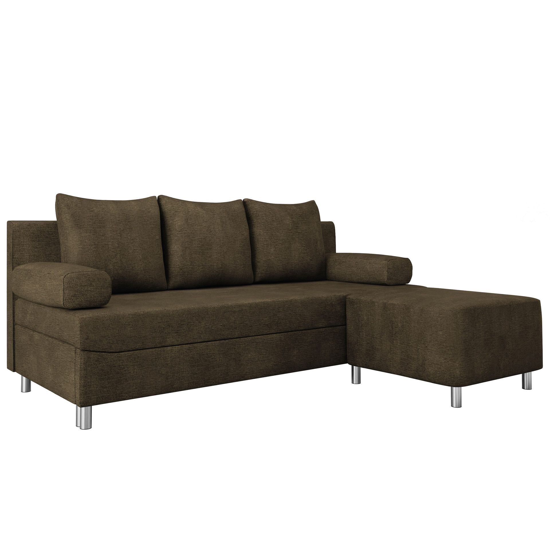 Eifion 3-sits Bäddsoffa med divan Högervänd - brun