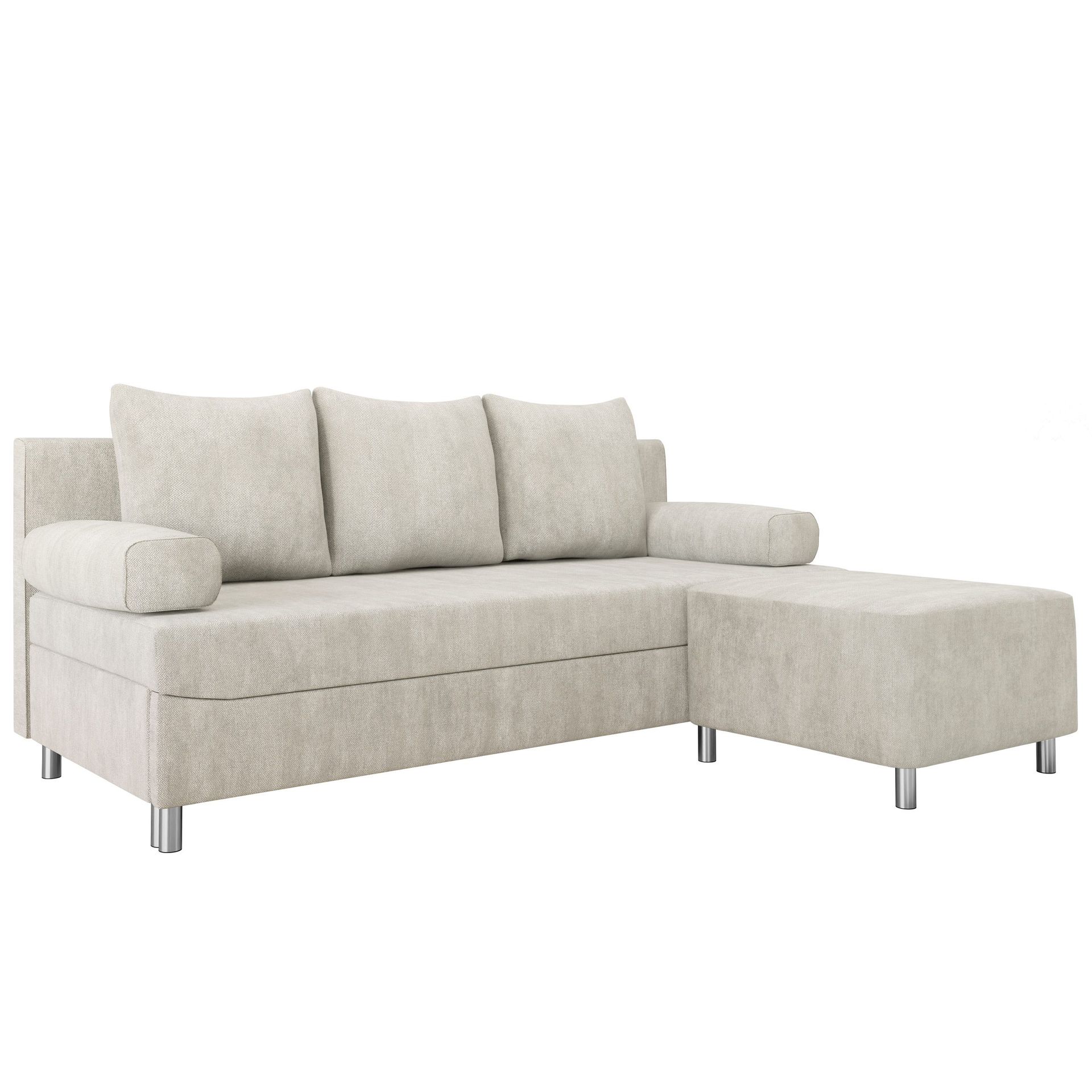 Eifion 3-sits Bäddsoffa med divan Högervänd - ljusbeige