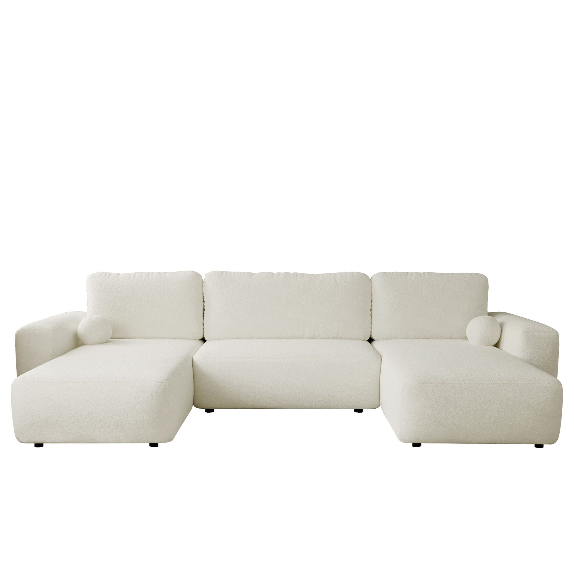 Elvior 5-sits U-formad b&auml;ddsoffa med dubbeldivan - vit