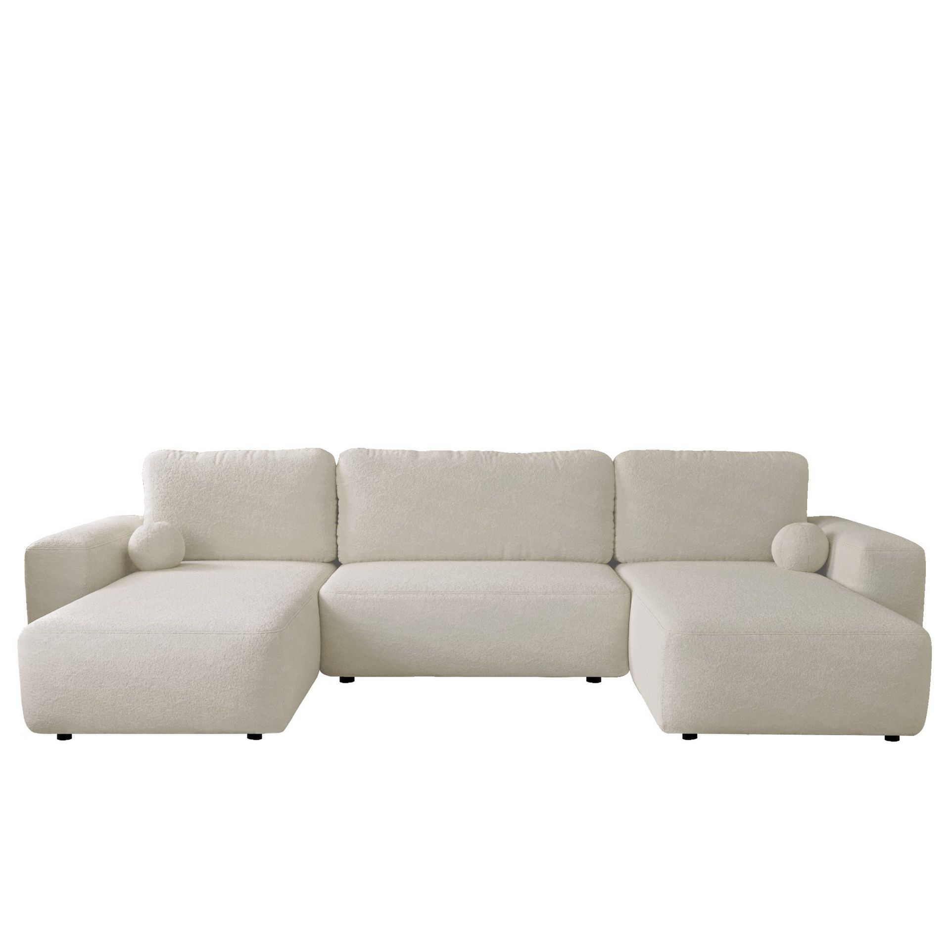 Elvior 5-sits U-formad b&auml;ddsoffa med dubbeldivan - vit