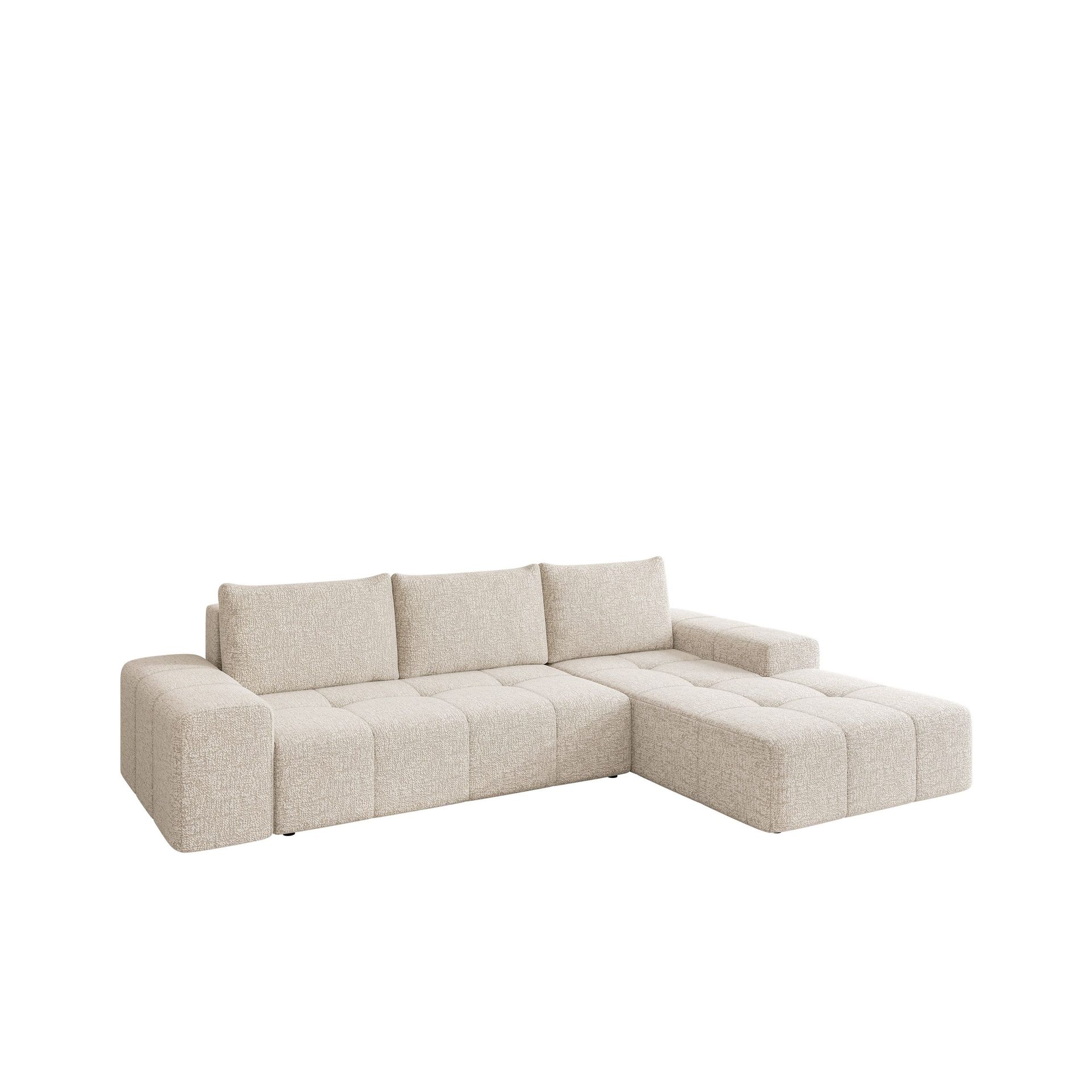 Falor 3-sits Bäddsoffa med divan Högervänd - Ljusbeige