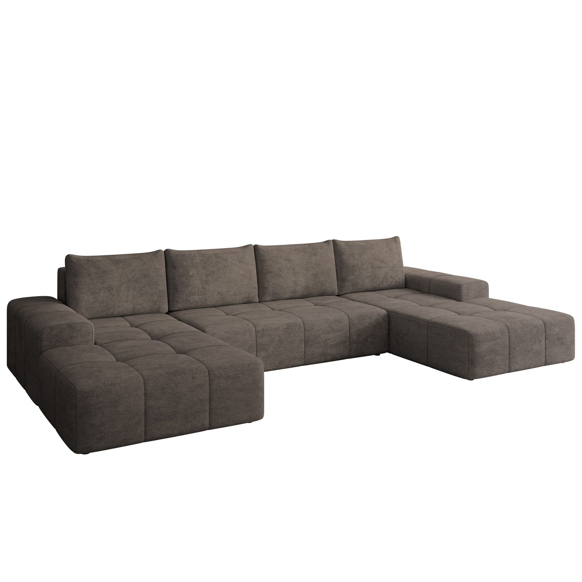 Falor 5-sits U-formad bäddsoffa - Brun