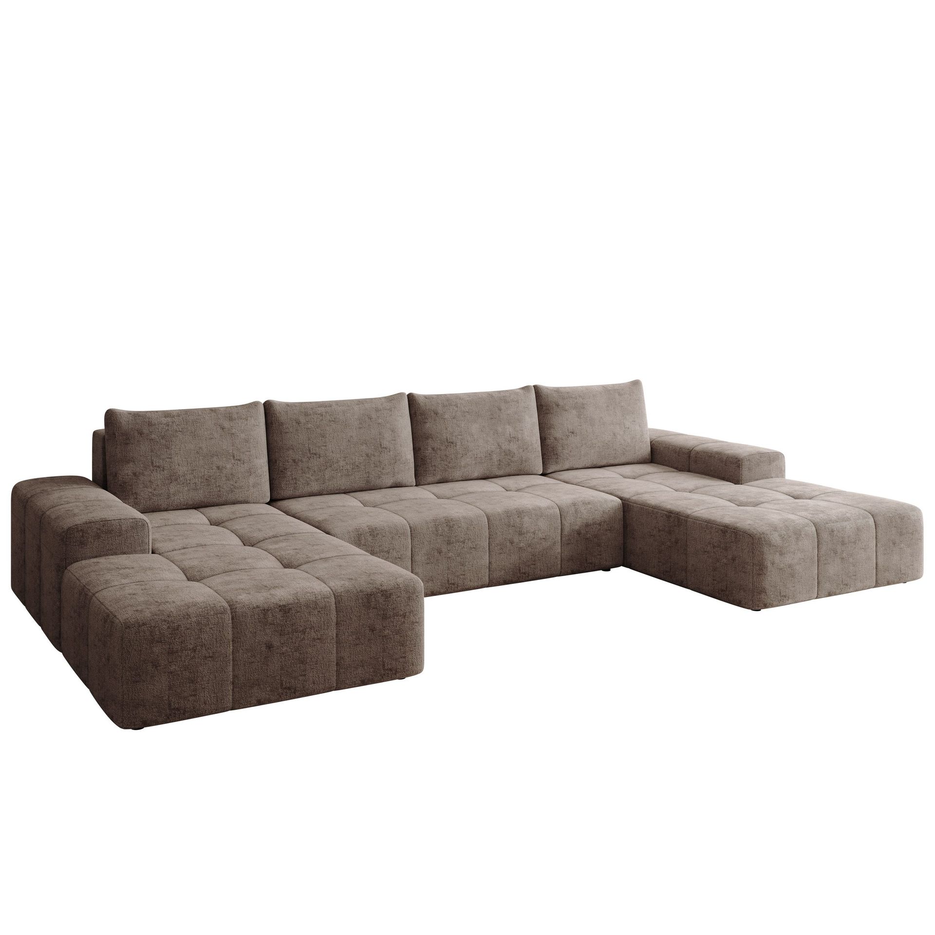 Falor 5-sits U-formad bäddsoffa - Brun