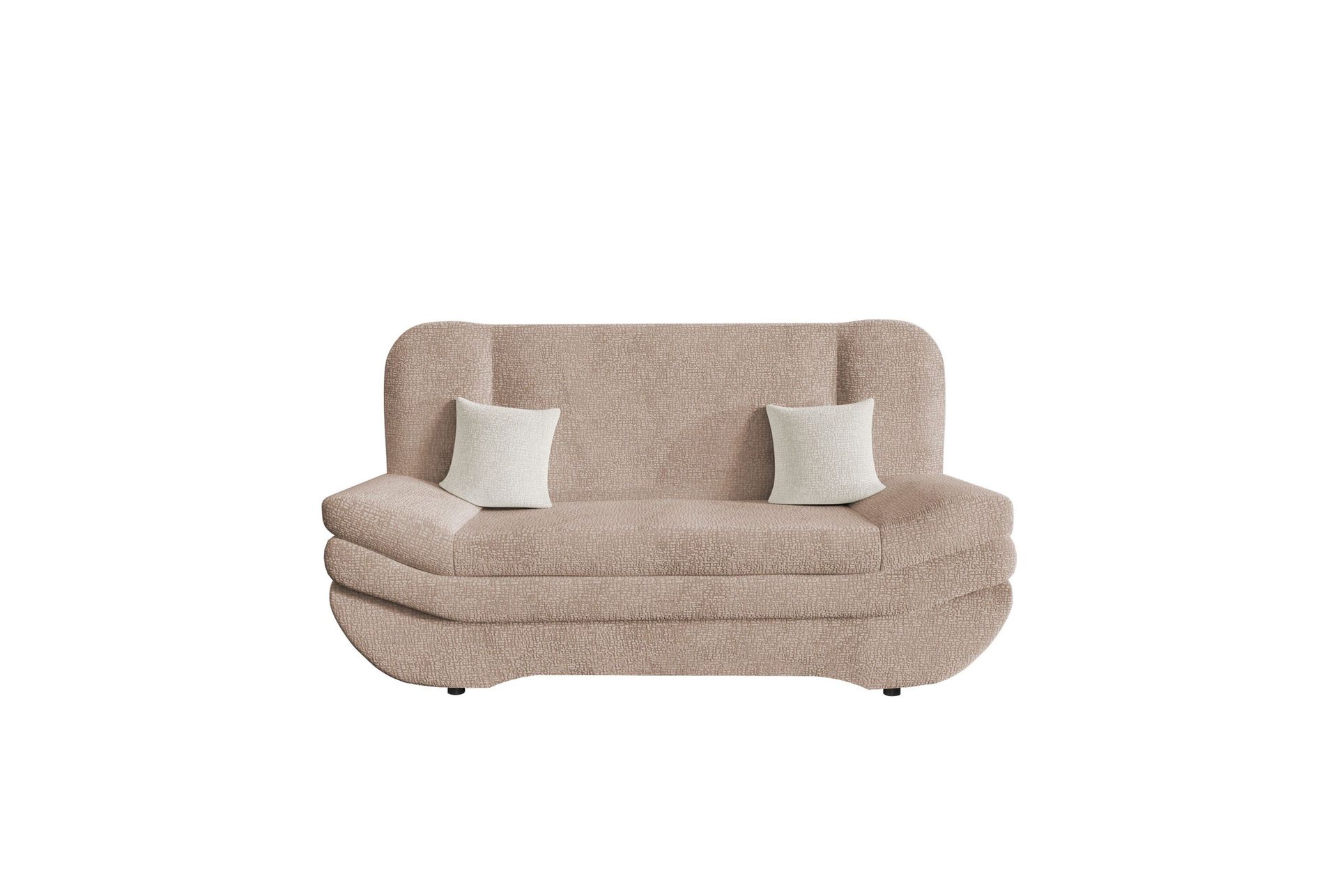 Figurelle 2-sits Rektangulär Bäddsoffa i Plysch - RosaBeige