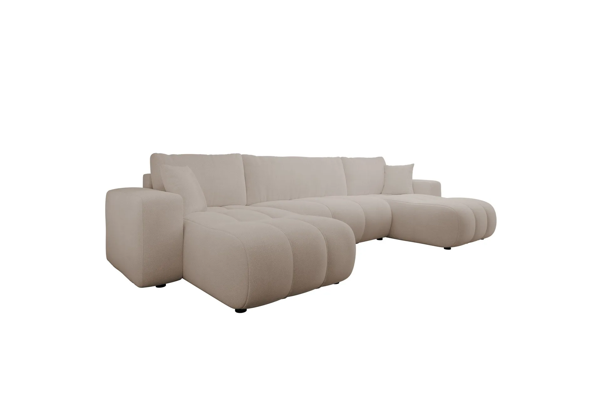 Flo B&auml;ddsoffa Dubbeldivan 4-sits i Plysch - Beige