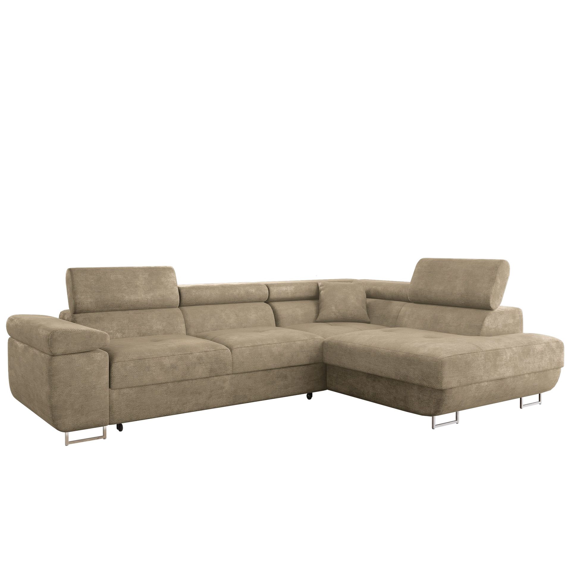 Gabina 4-sits B&auml;ddsoffa med sch&auml;slong - beige