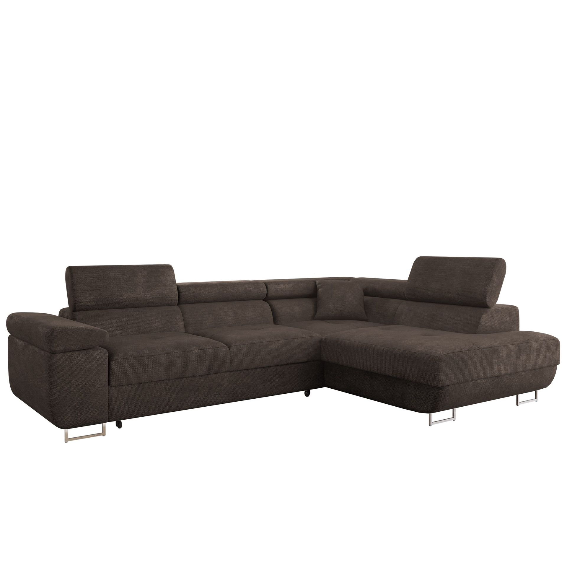 Gabina 4-sits B&auml;ddsoffa med sch&auml;slong - brun