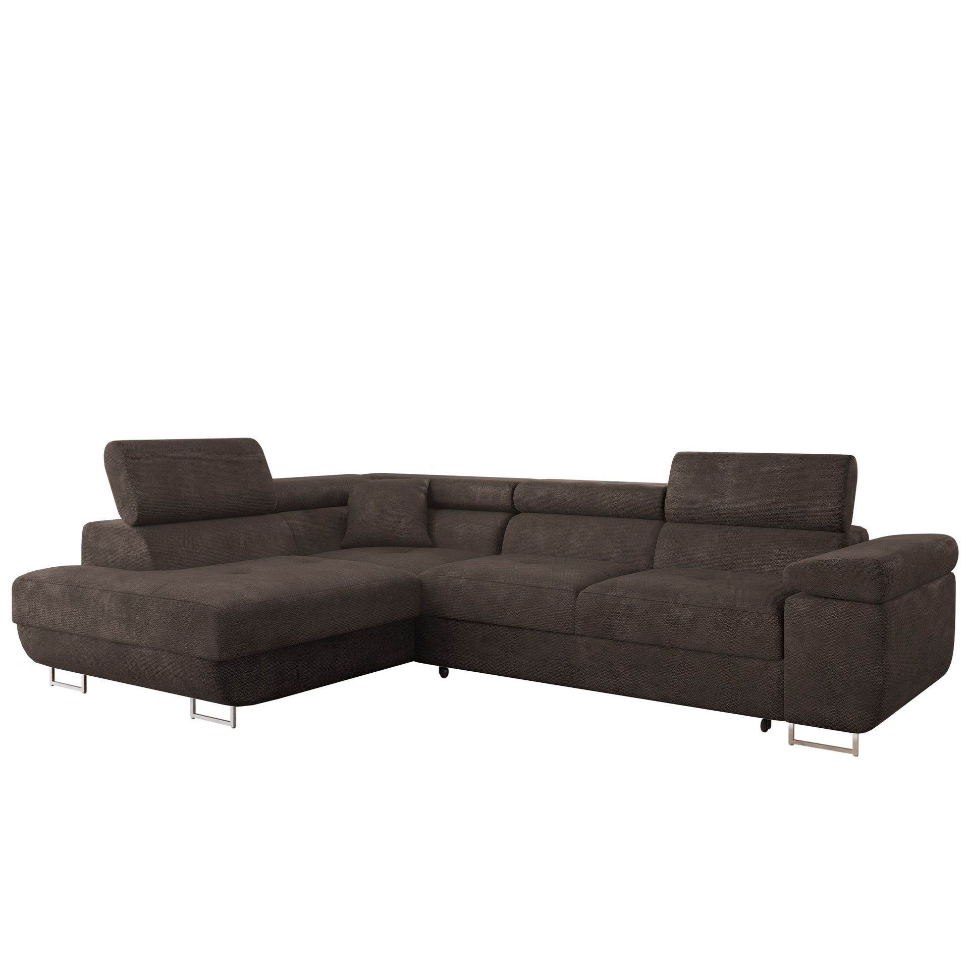 Gabina 4-sits Bäddsoffa med schäslong - brun