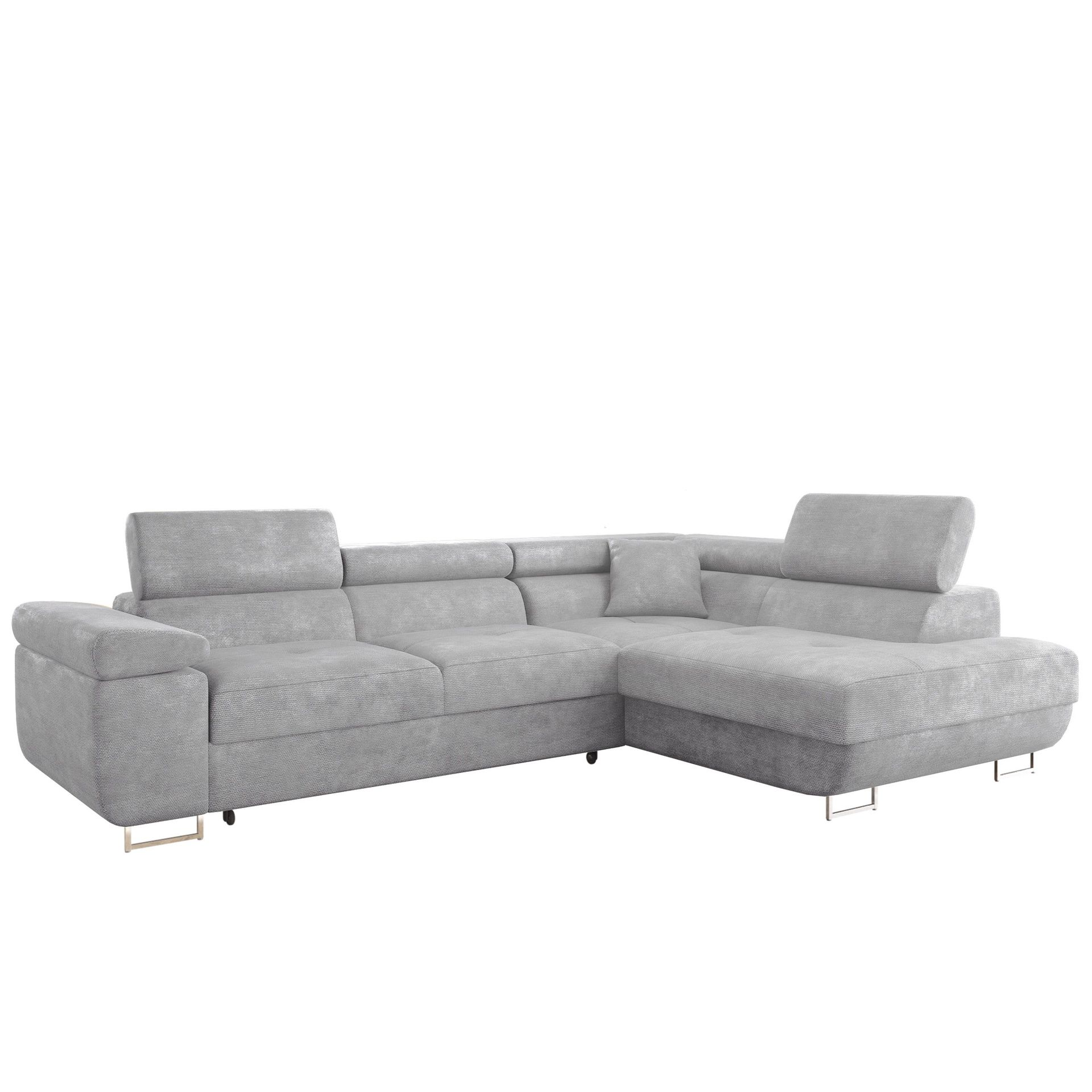 Gabina 4-sits B&auml;ddsoffa med sch&auml;slong - gr&aring;