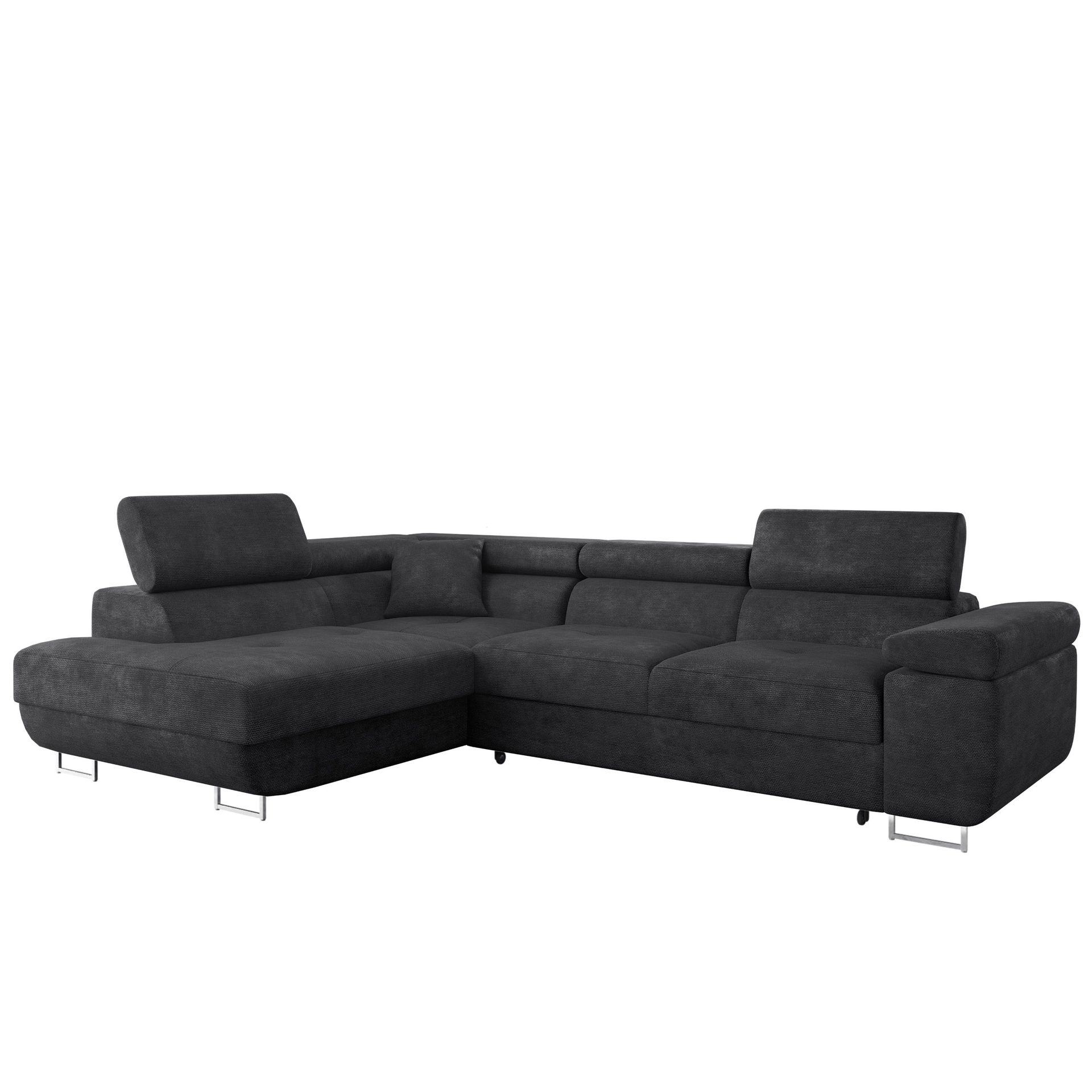 Gabina 4-sits Bäddsoffa med schäslong - svart