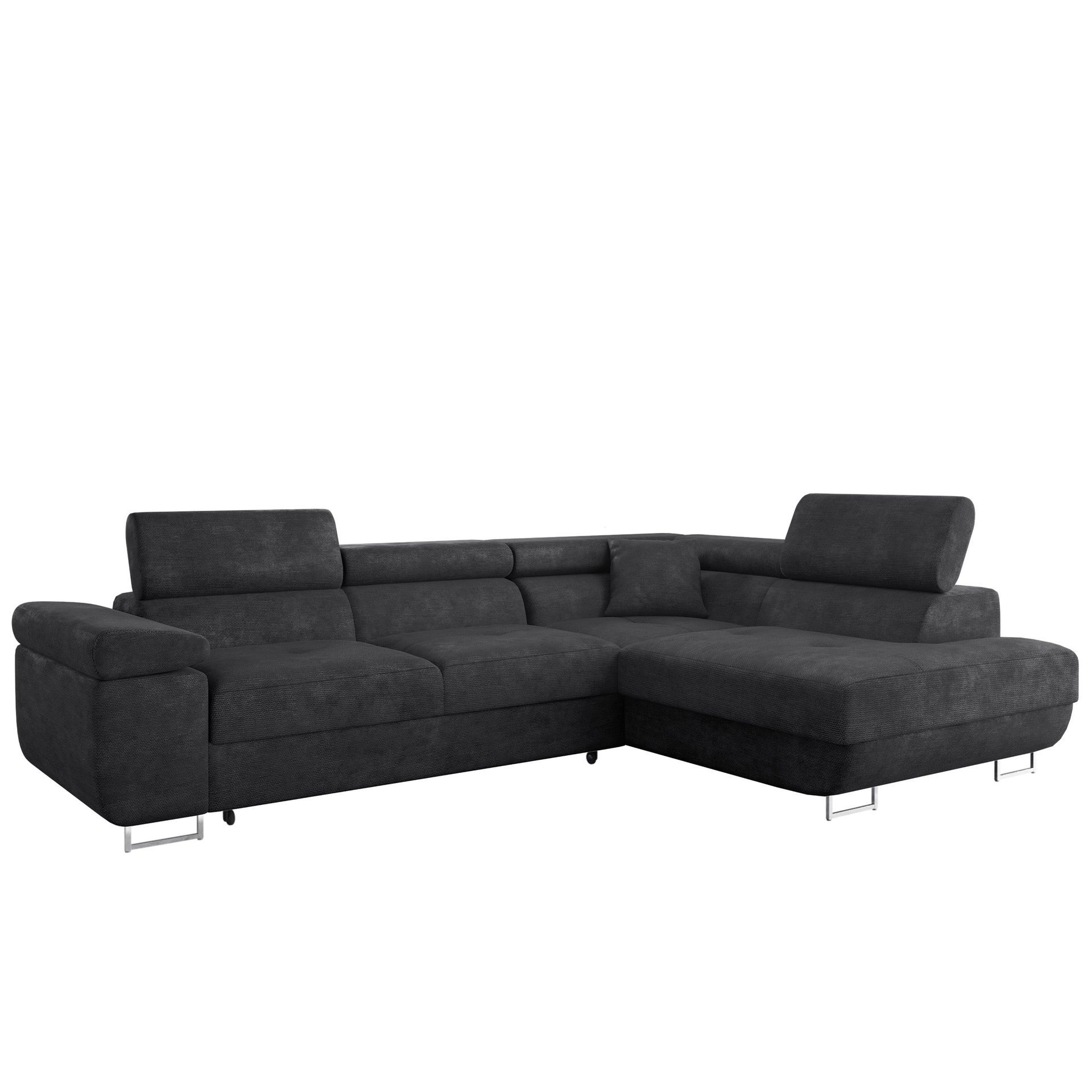 Gabina 4-sits Bäddsoffa med schäslong - svart