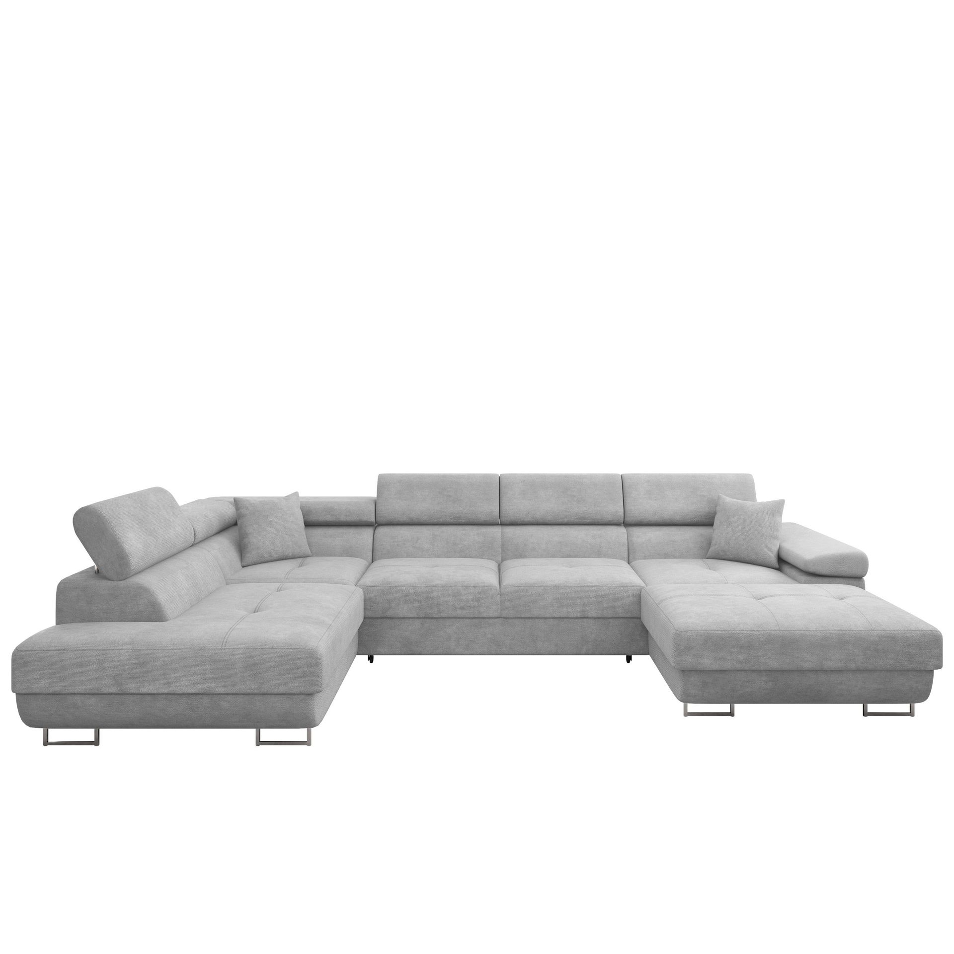 Gabina 5-sits U-formad b&auml;ddsoffa med divan och sch&auml;slong - gr&aring;