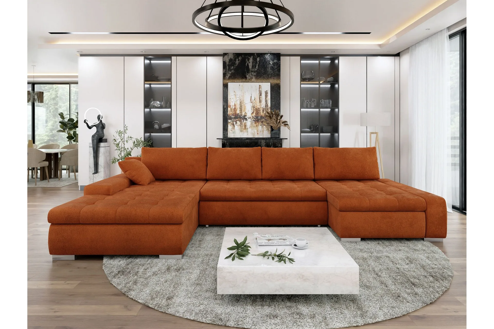 Gamal B&auml;ddsoffa Dubbeldivan 4-sits - Orange