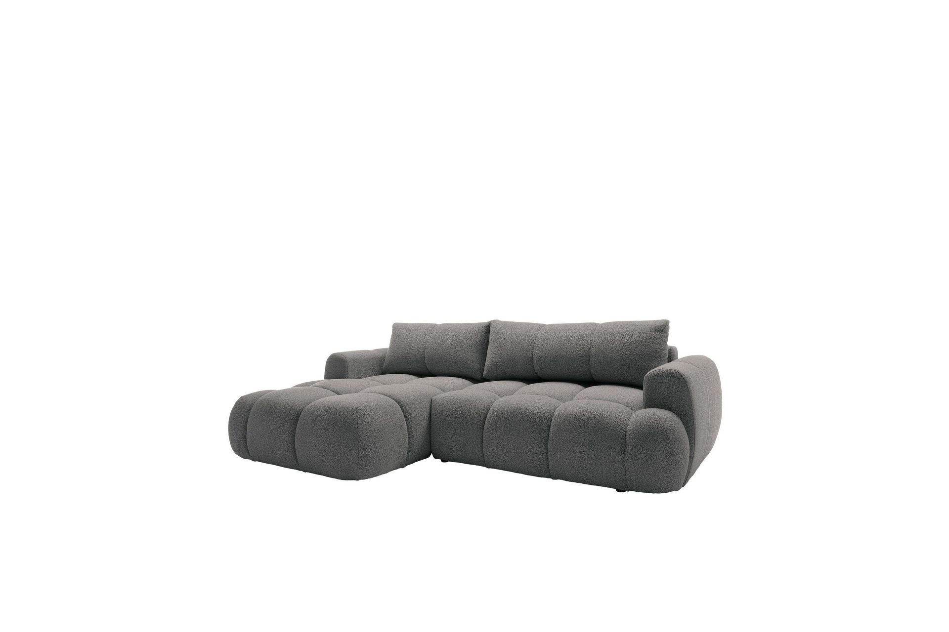Handu B&auml;ddsoffa med Divan 3-sits i Boucl&eacute; - M&ouml;rkgr&aring;
