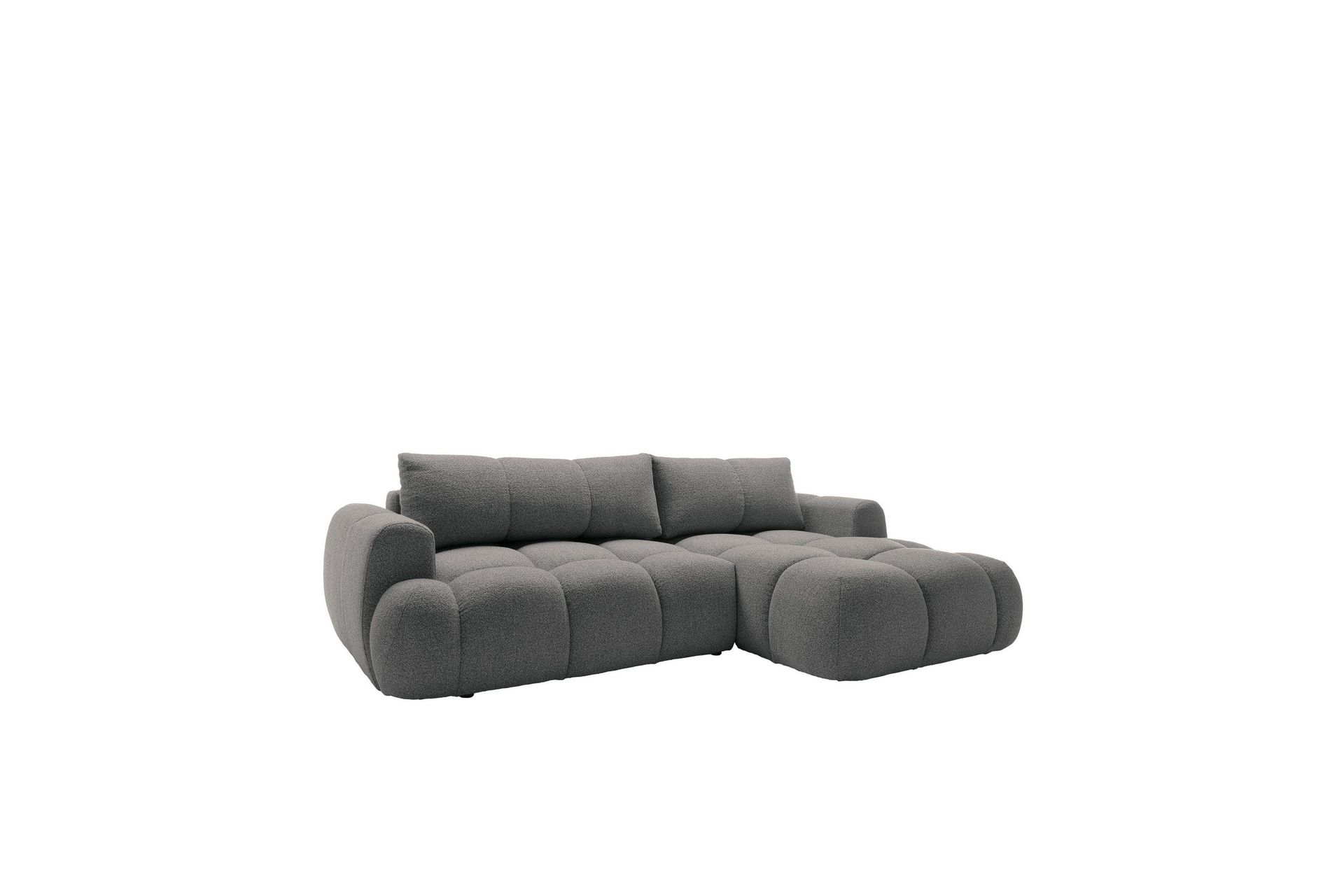 Handu B&auml;ddsoffa med Divan 3-sits i Boucl&eacute; - M&ouml;rkgr&aring;