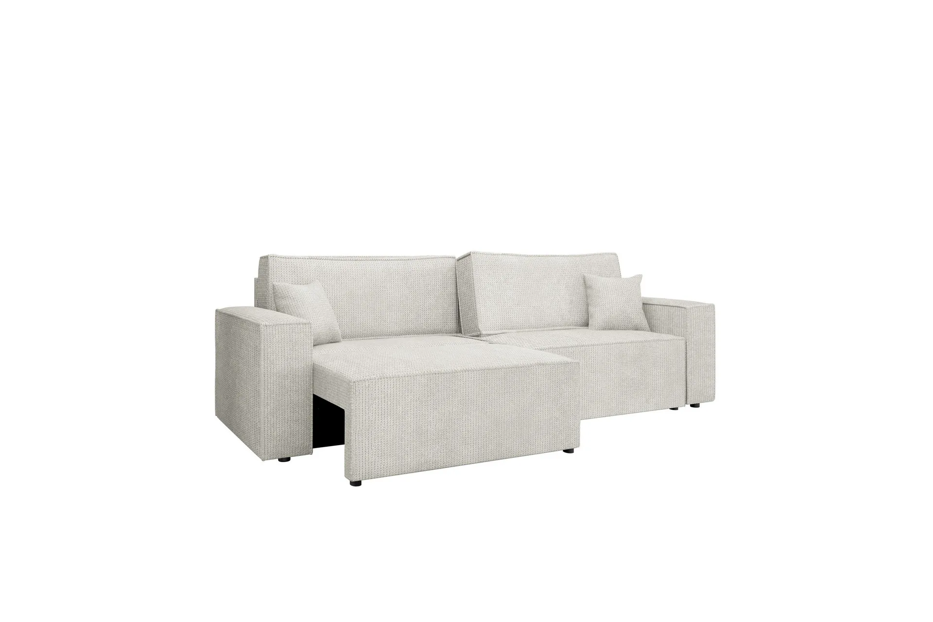Hobson B&auml;ddsoffa 3-sits i Plysch - Vit