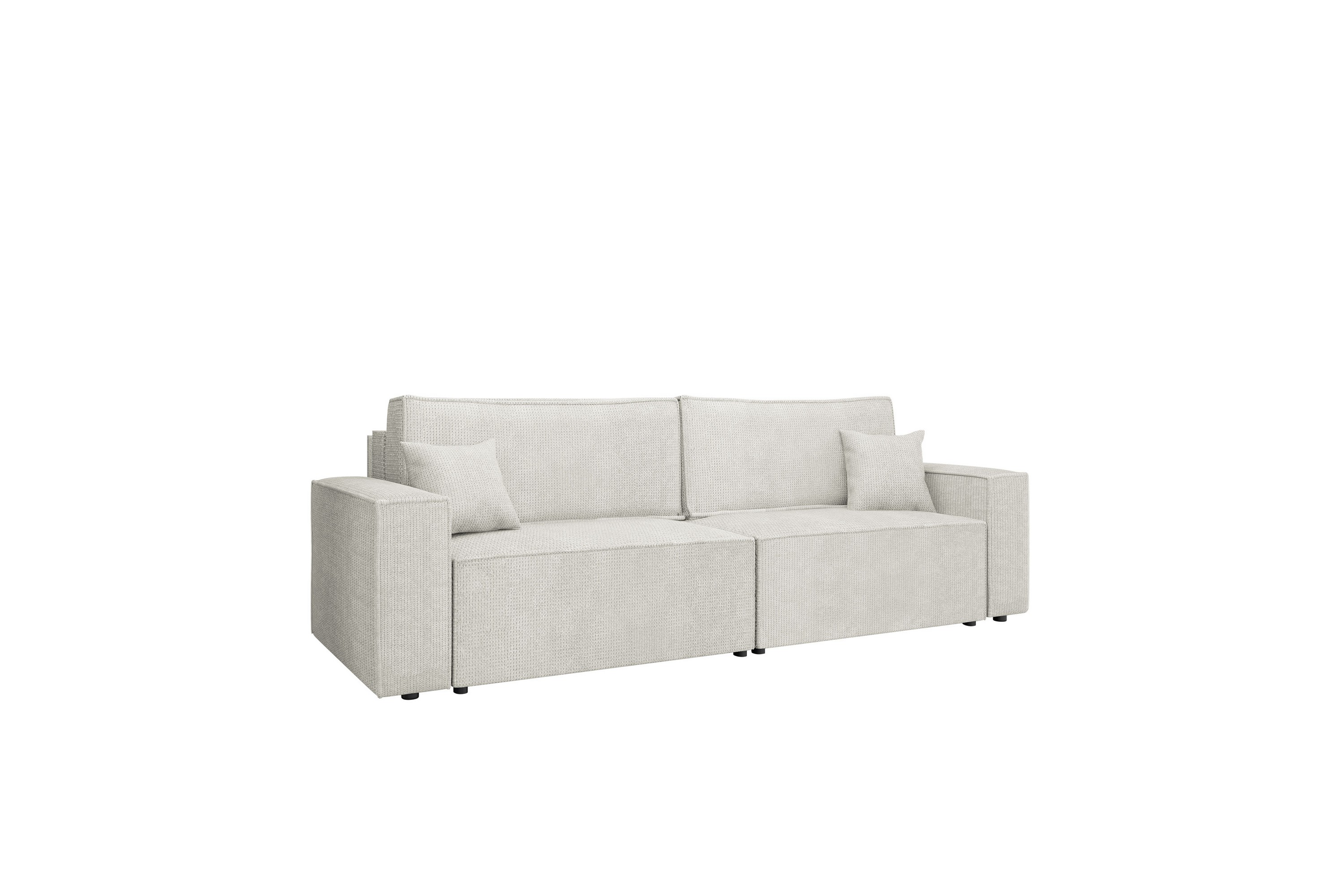 Hobson Bäddsoffa 3-sits i Plysch Vit