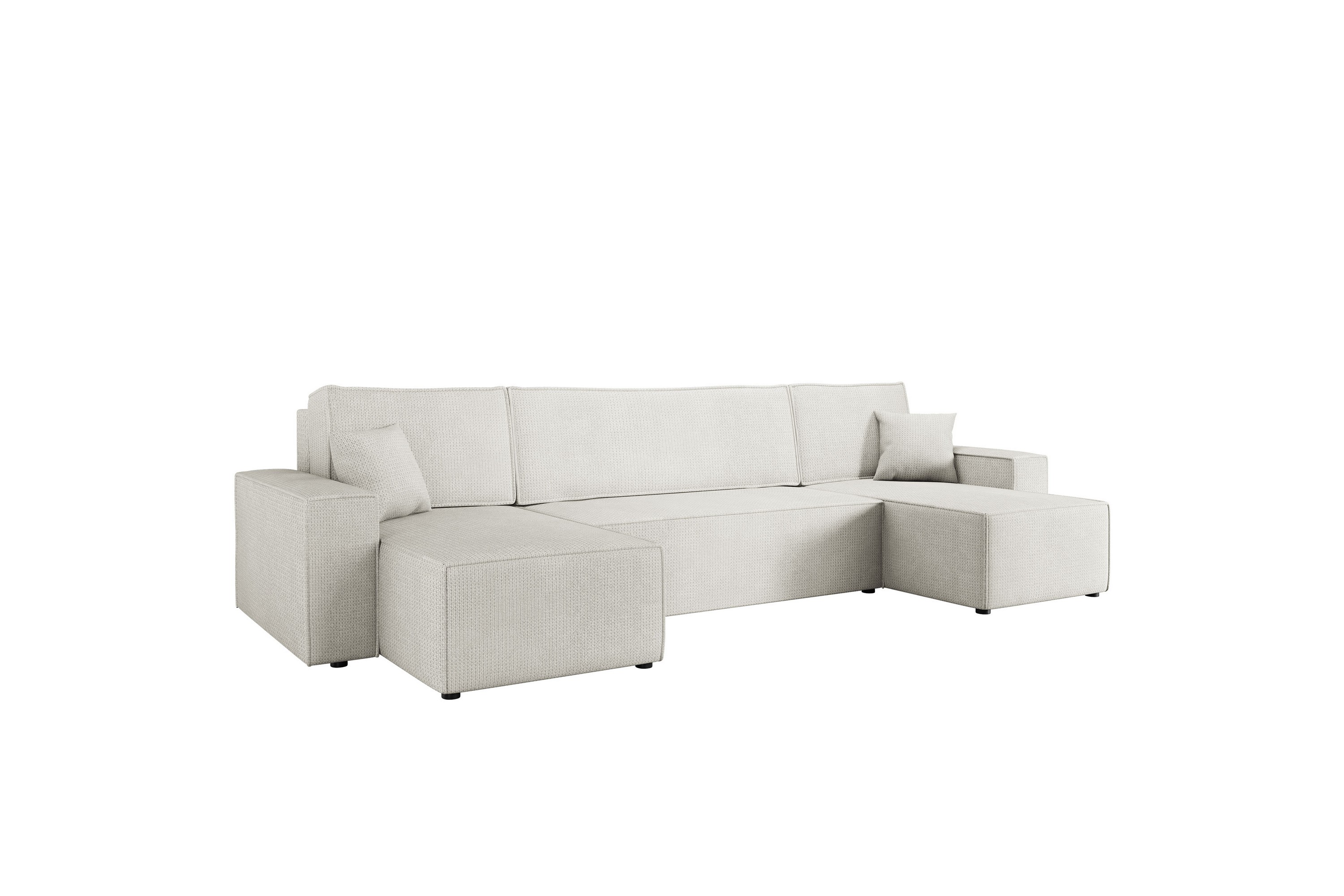 Hobson Bäddsoffa Dubbeldivan 4-sits i Plysch Vit