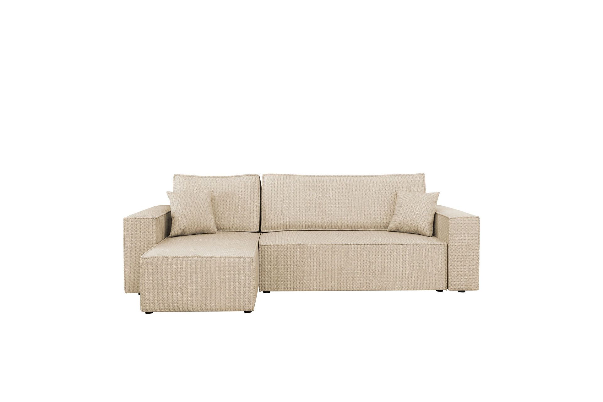 Hobson Bäddsoffa med Divan 3-sits i Plysch - Beige