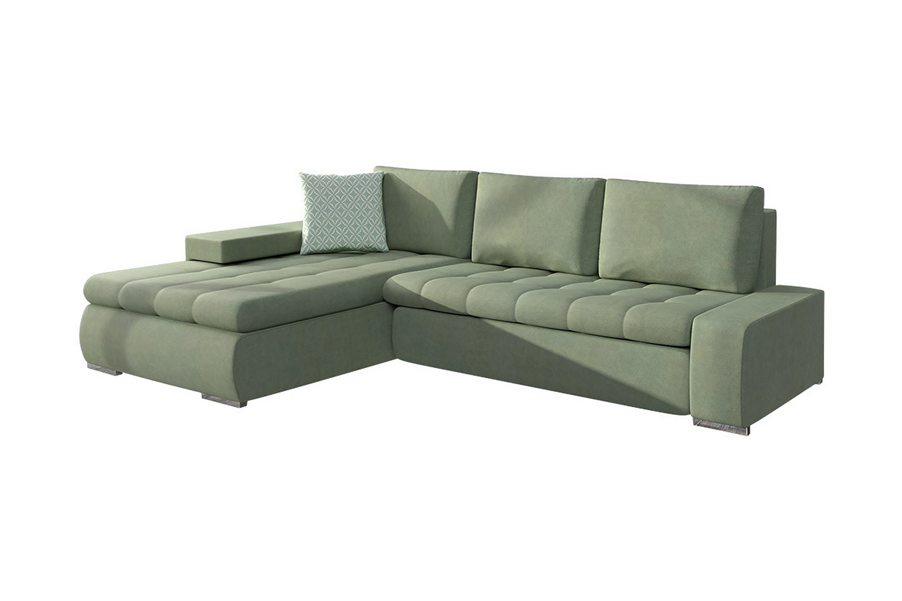 3-sits Hörnbäddsoffa Ianto Mini Läder/Grön