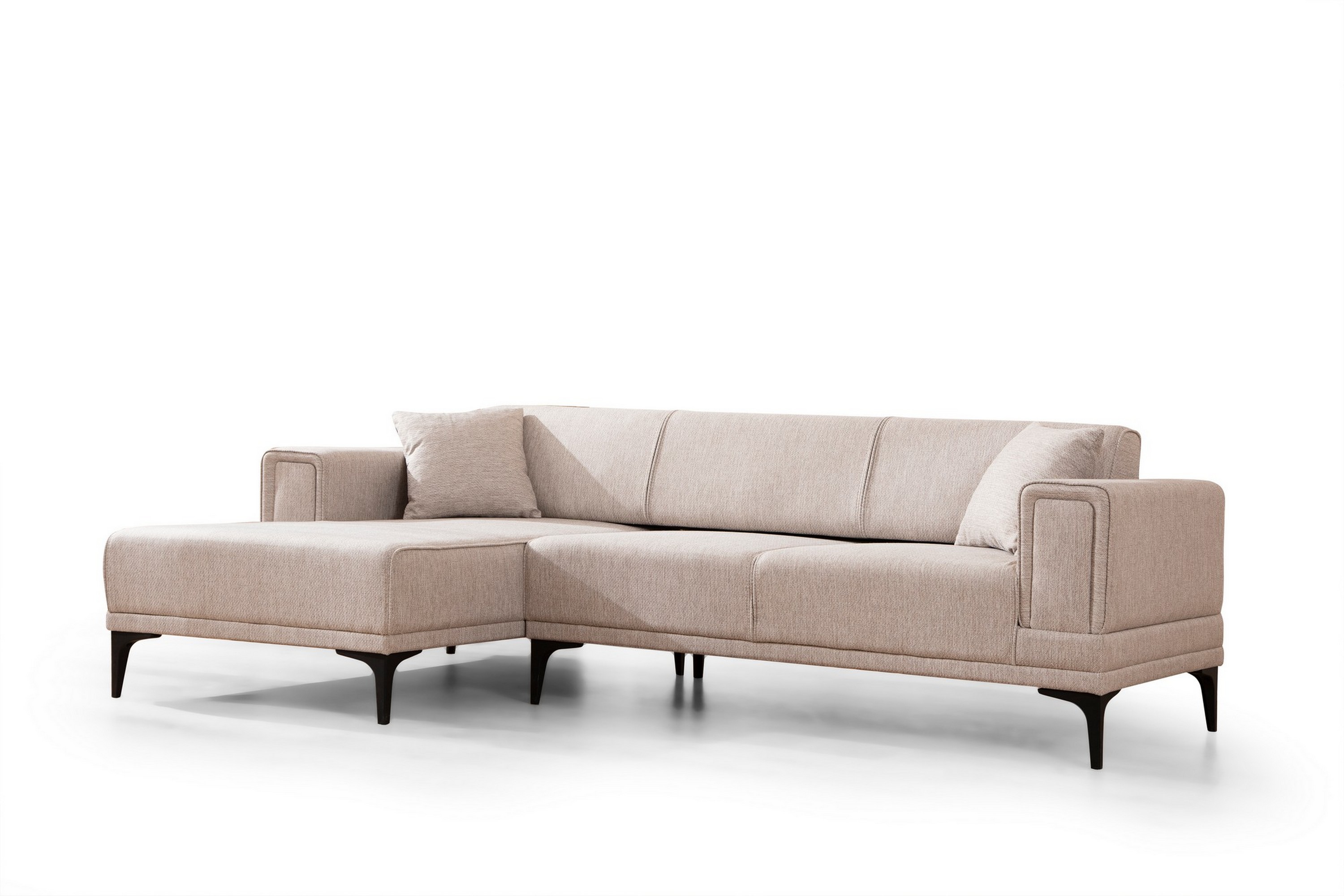 Bäddsoffa med divan Naoko Ljusbrun