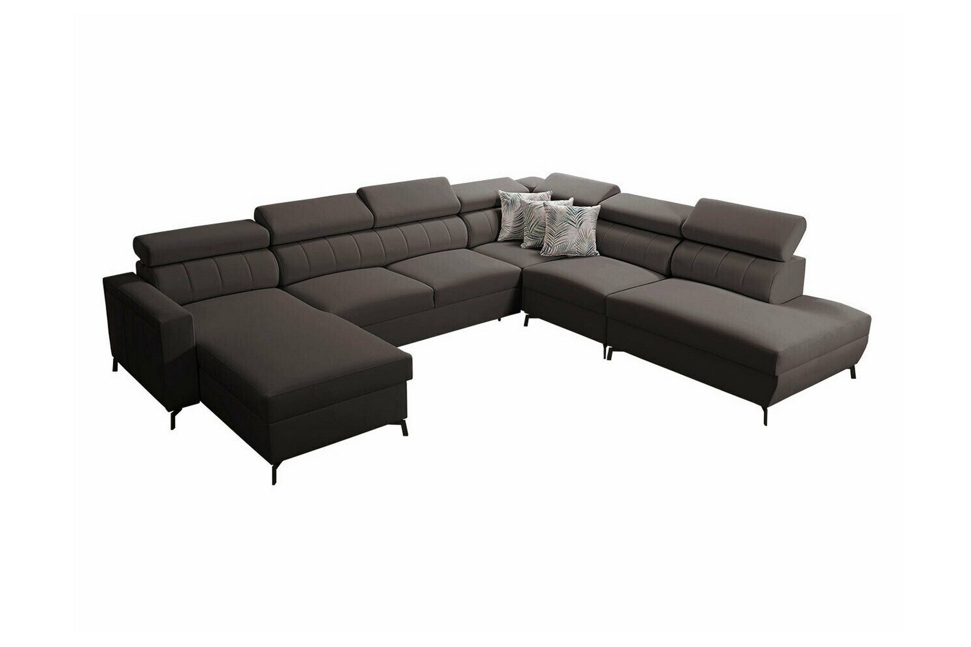 Galbally 5-sits H&ouml;rnb&auml;ddsoffa NO_BRAND Dark brown -