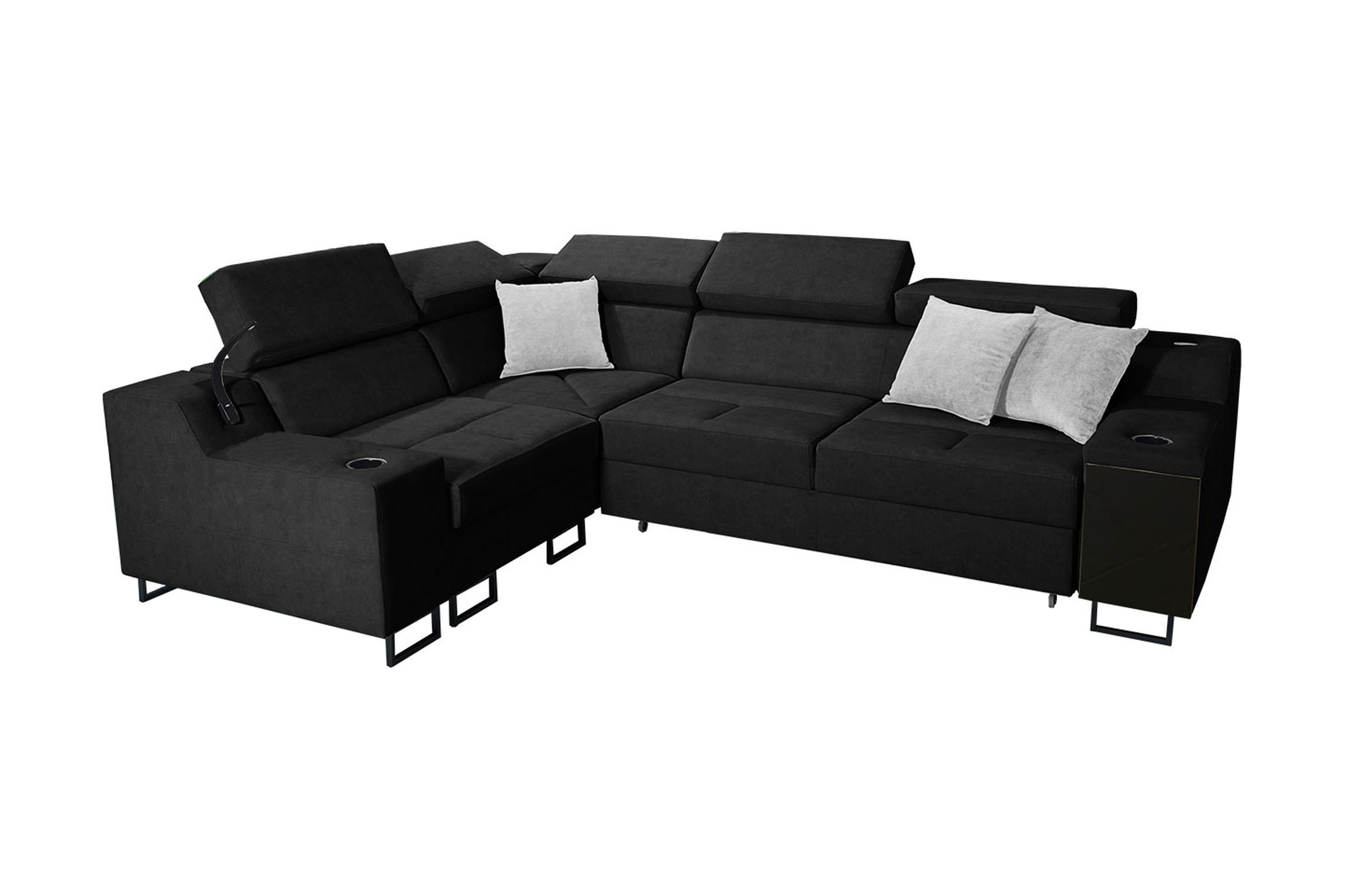 hörnbäddsoffa tamami 4-sits 210x127 - svart