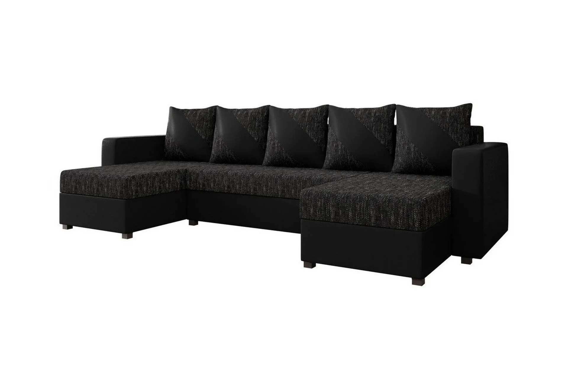 Midfeld 4-sits H&ouml;rnb&auml;ddsoffa Black -