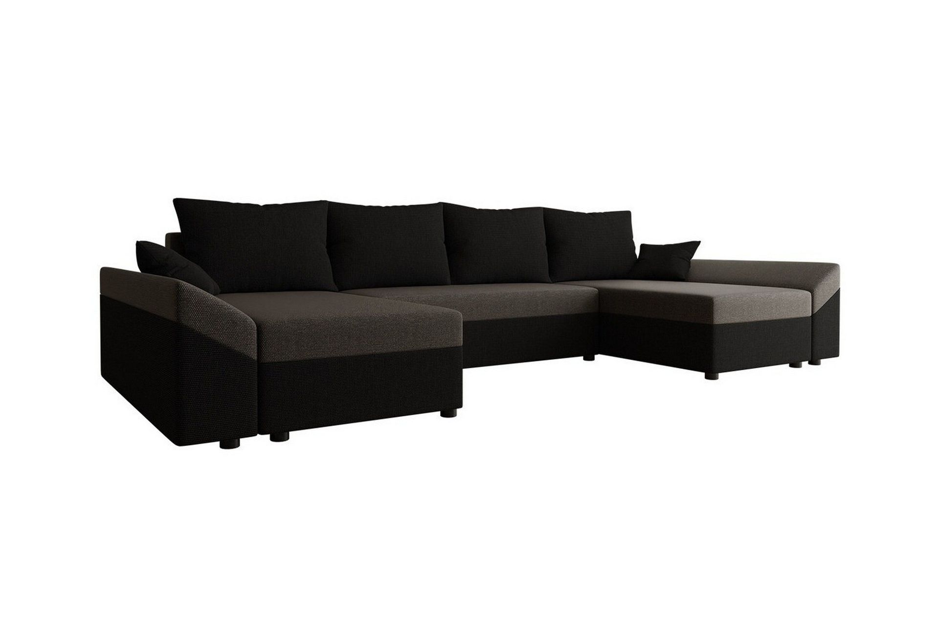 Midfeld 4-sits Hörnbäddsoffa NO_BRAND Brown/Black -
