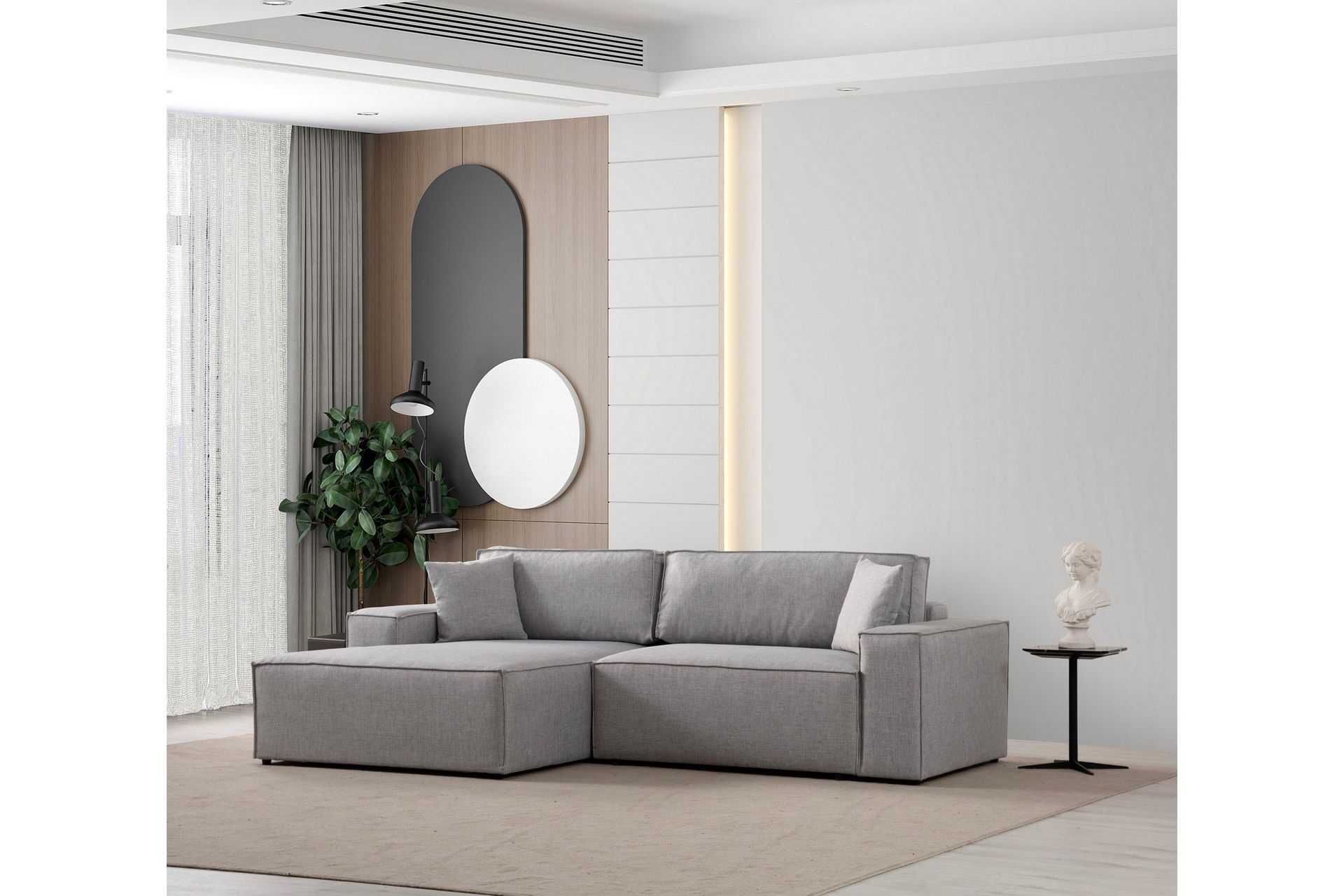 Munehiro H&ouml;rnb&auml;ddsoffa - Ljusgr&aring;